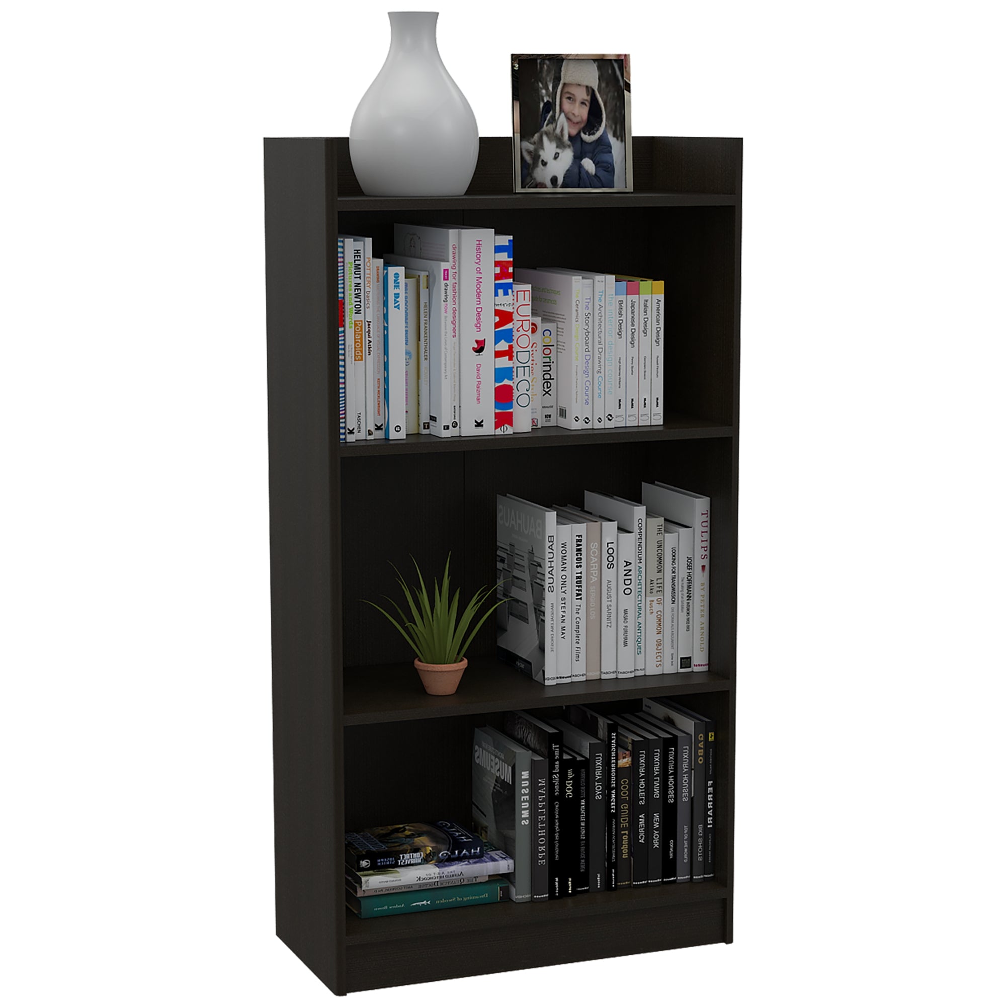 BIBLIOTECA OFFICE W-62 WENGUE 3 REPISAS 120X62,9X30,2 CM - 1