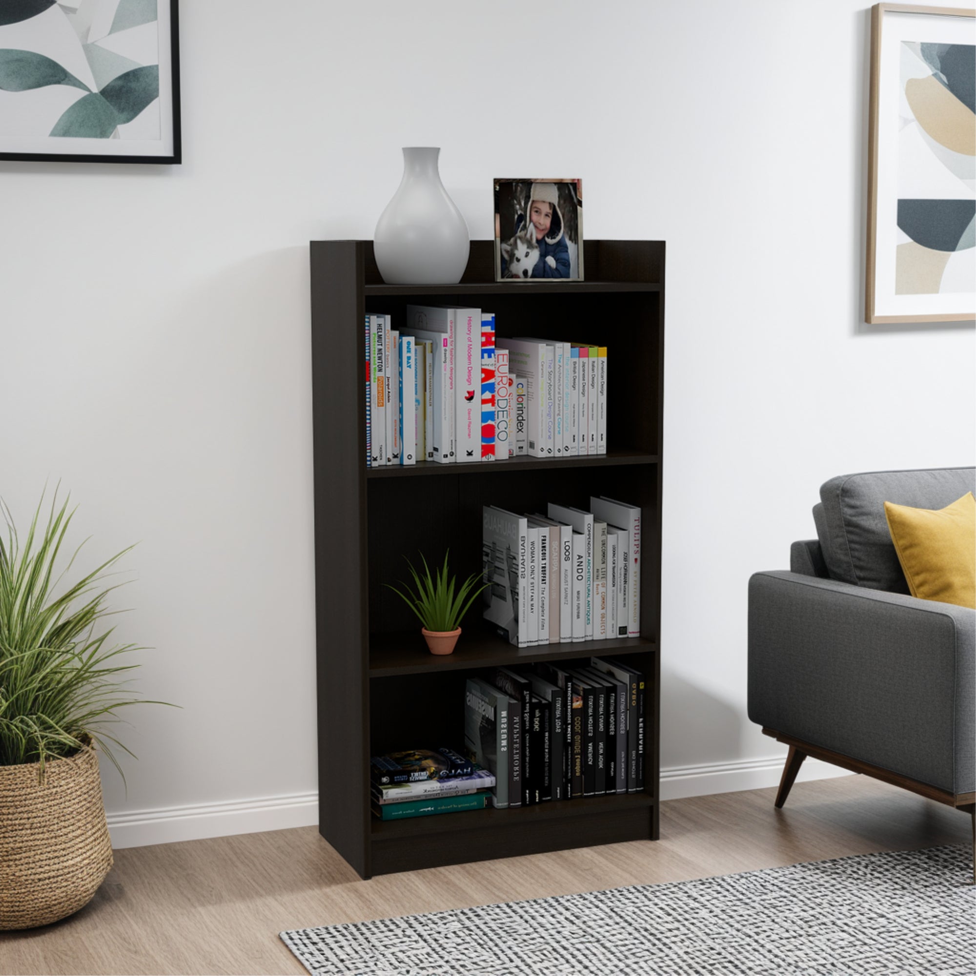 BIBLIOTECA OFFICE W-62 WENGUE 3 REPISAS 120X62,9X30,2 CM - 5