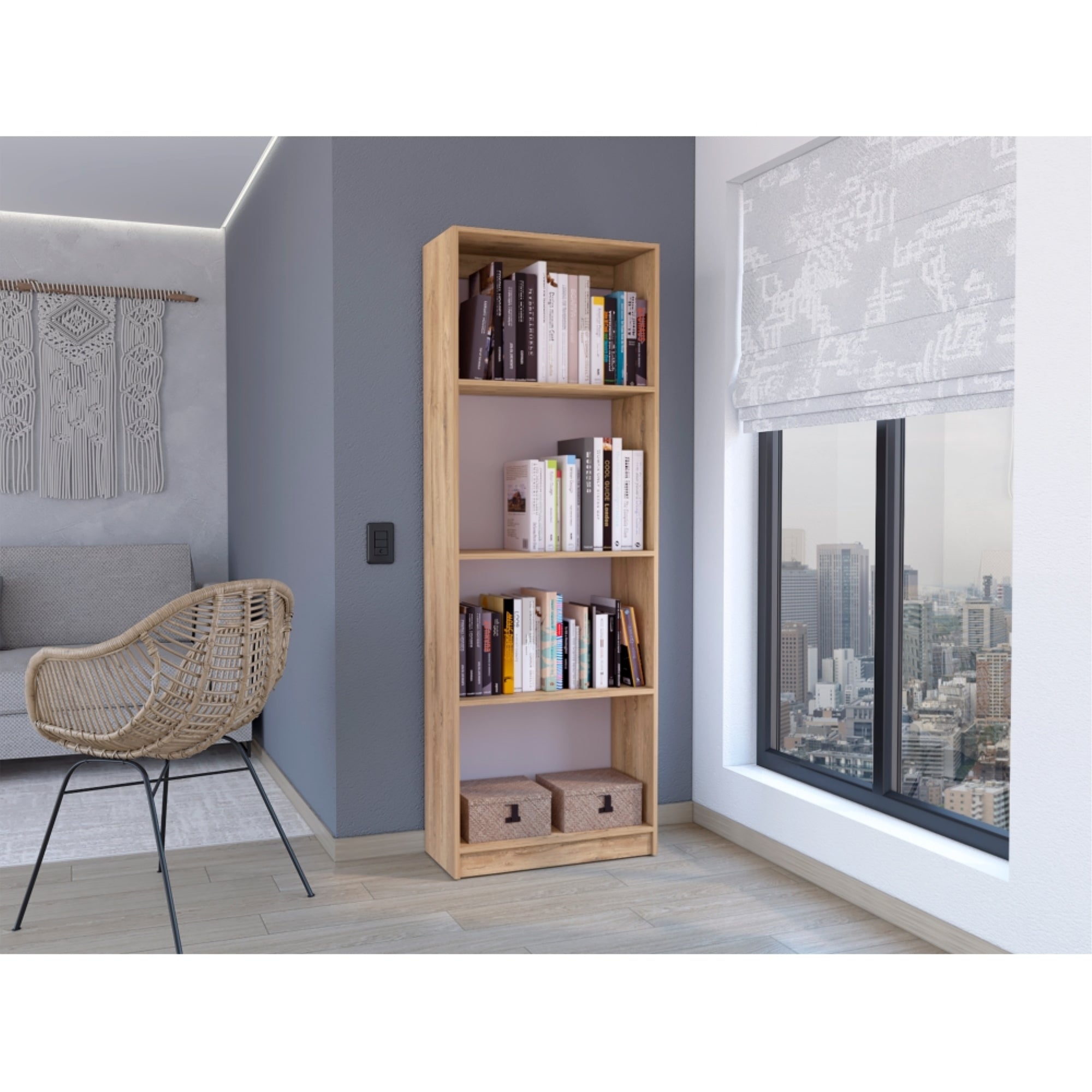 ESTANTE HOME-E M1 4 NIVELES MACADAMIA - 5