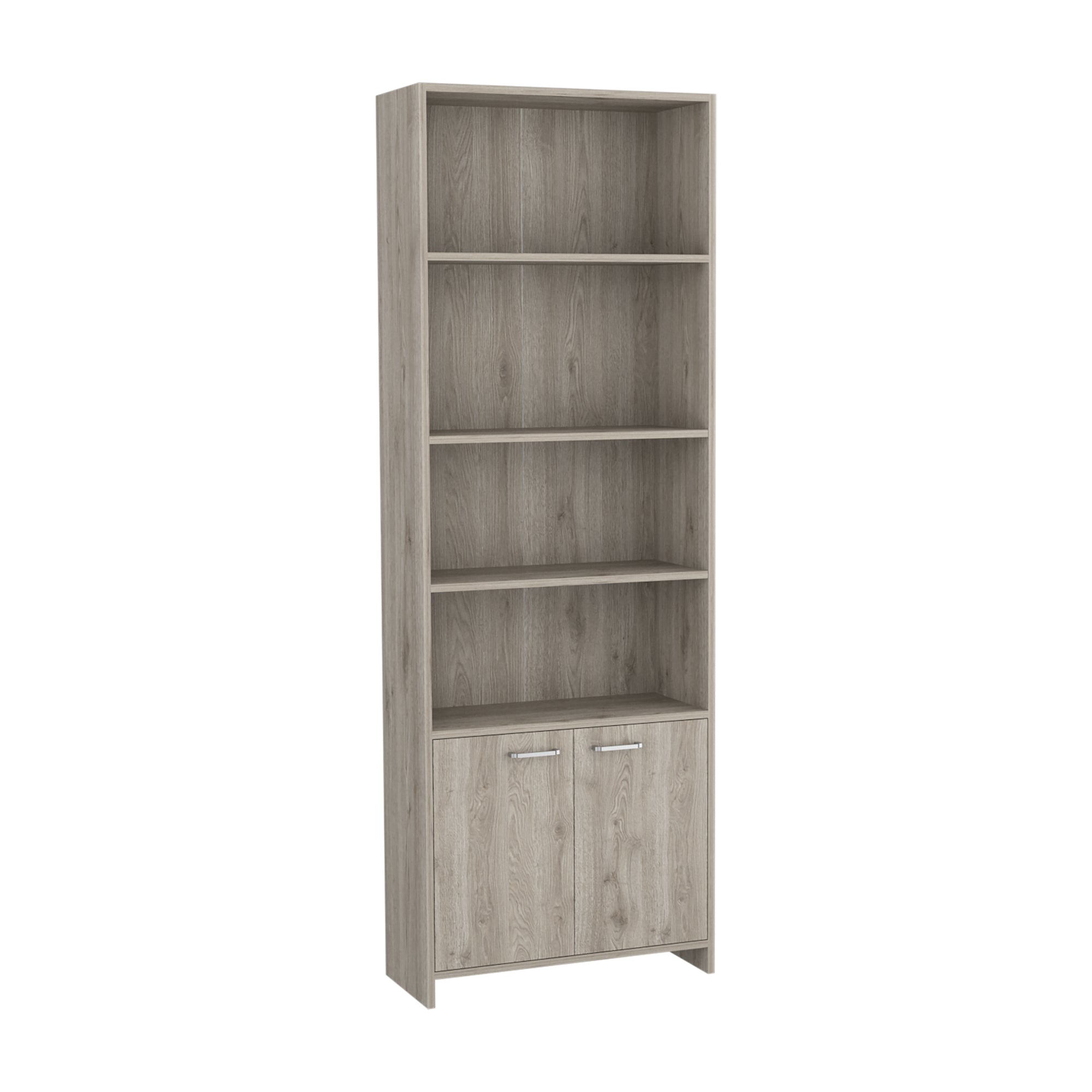BIBLIOTECA LISA 180X63X26 CM 2 CON PUERTAS CENIZA - 3