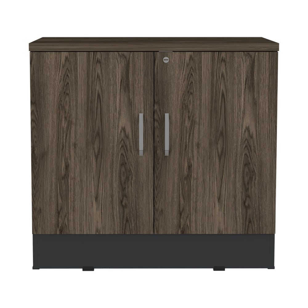 BUFFET OFFICE 2 PUERTAS NEGRO Y COÑAC 75X80X48,5 CM - 6