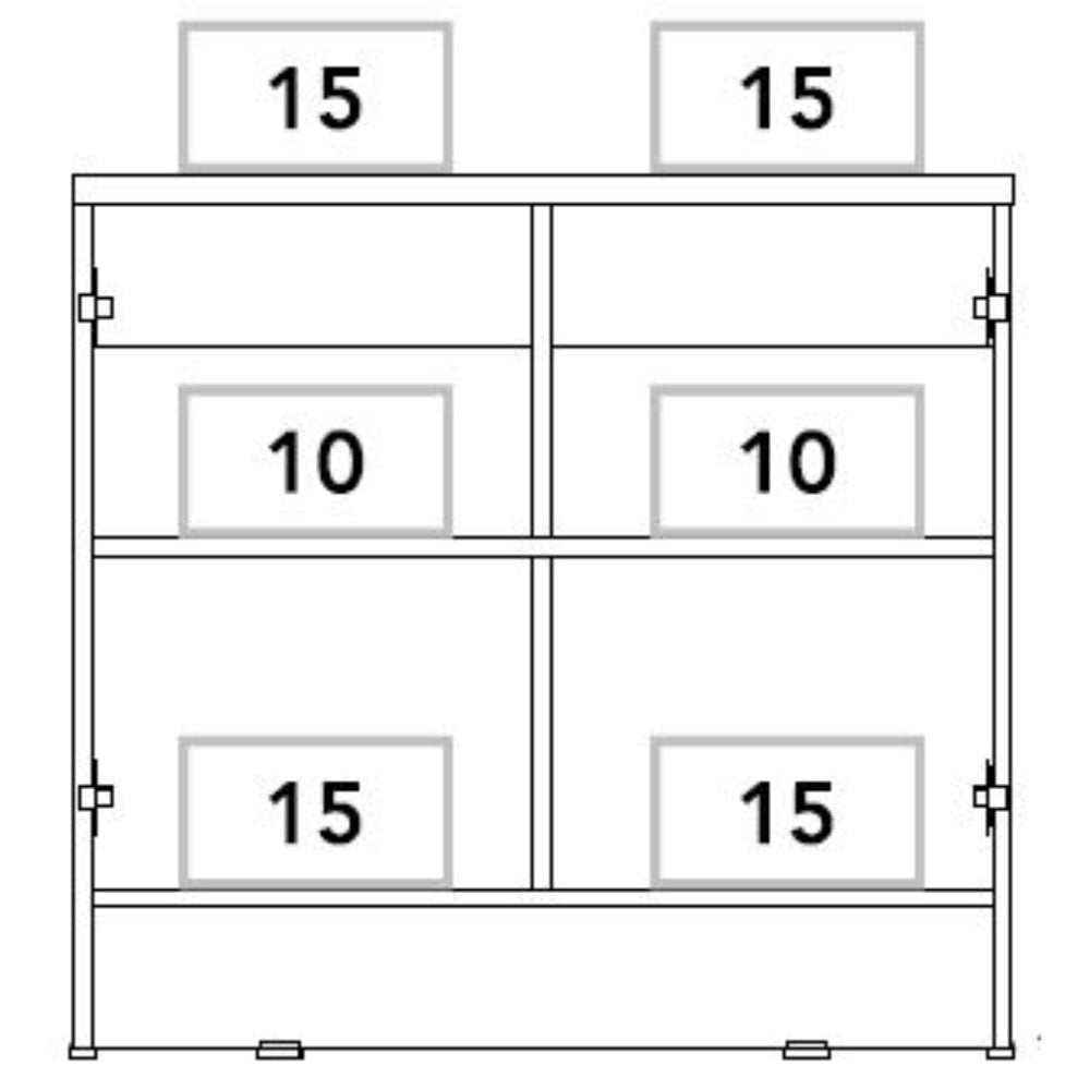 BUFFET OFFICE 2 PUERTAS NEGRO Y COÑAC 75X80X48,5 CM - 7