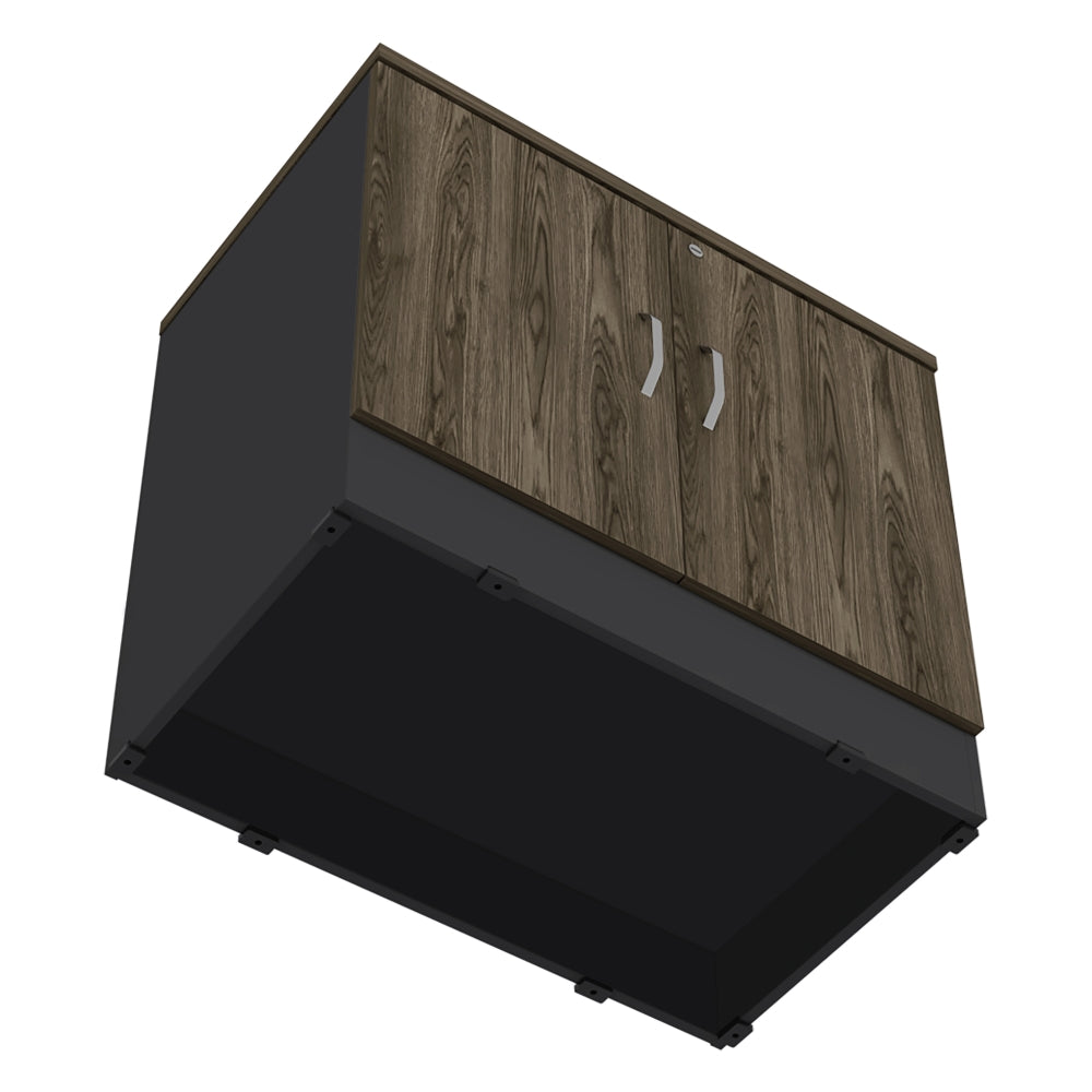 BUFFET OFFICE 2 PUERTAS NEGRO Y COÑAC 75X80X48,5 CM - 9