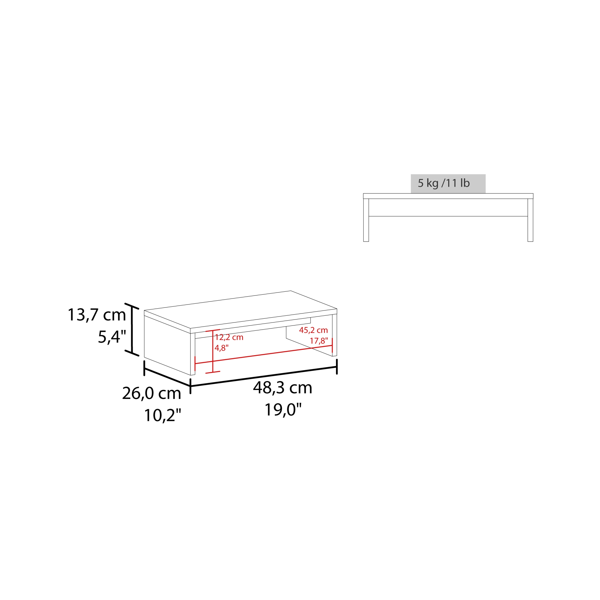BASE SOPORTE PARA MONITOR WENGUE 1 REPISA - 5