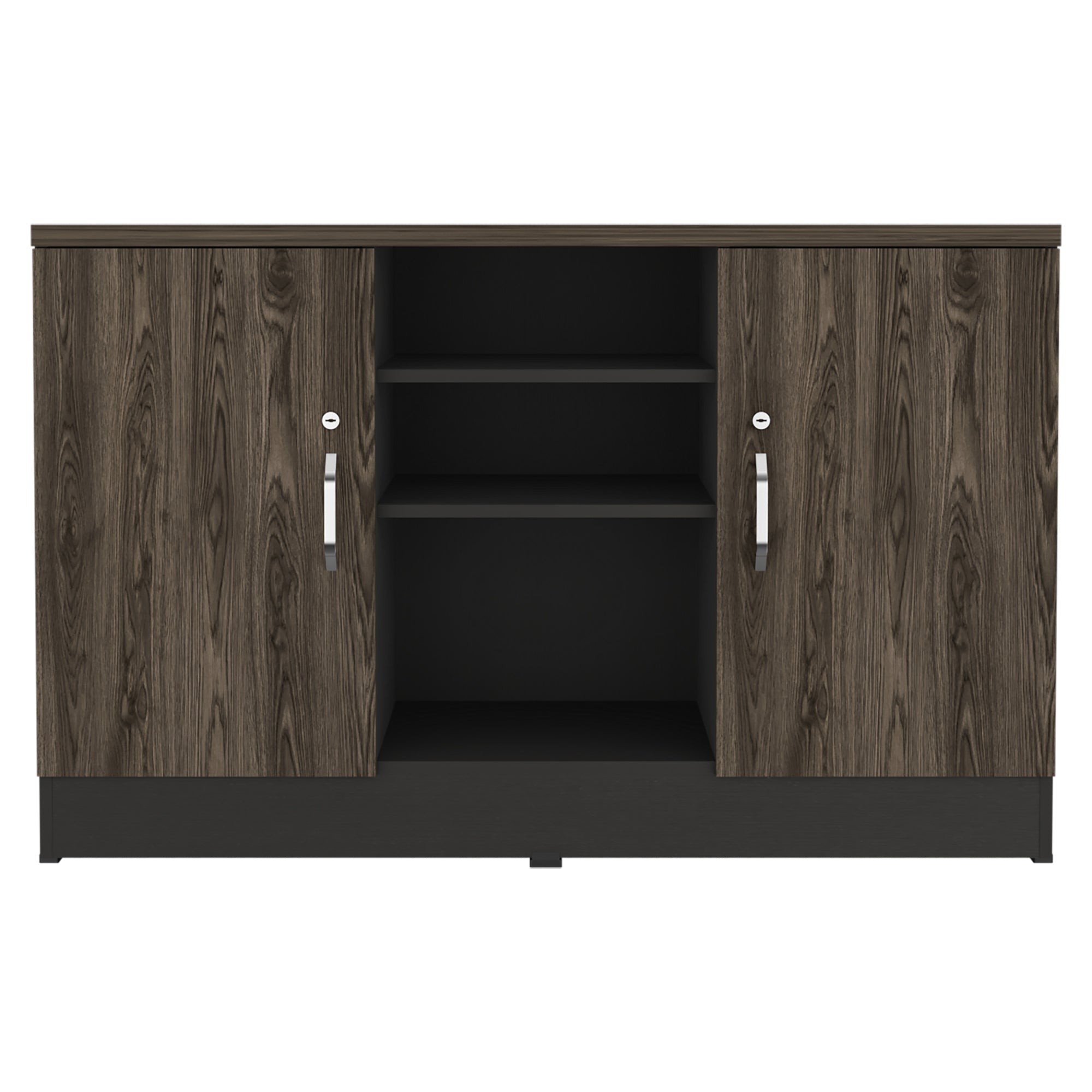 BUFFET 2 PUERTAS HOME OFFICE NEGRO Y COÑAC - 6
