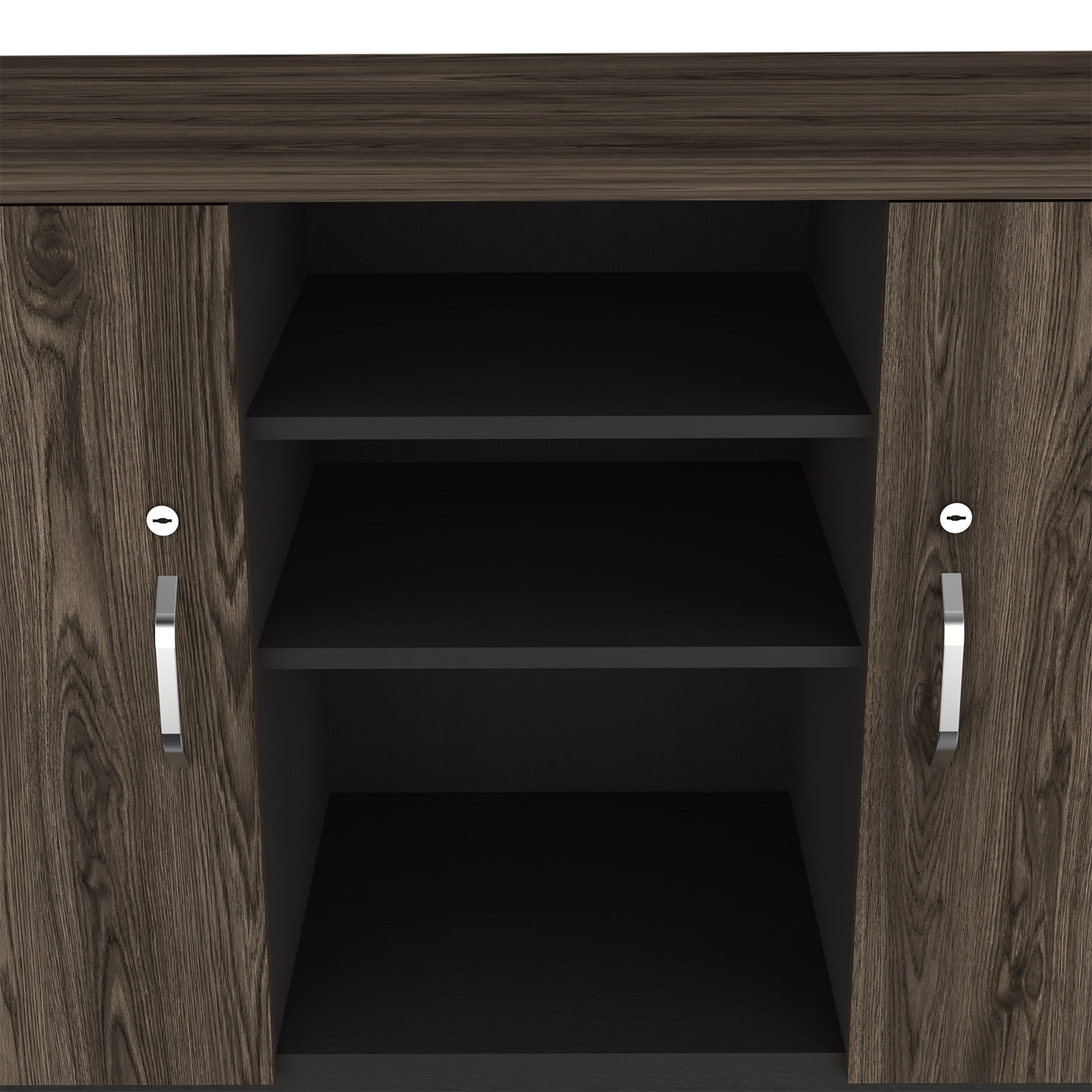 BUFFET 2 PUERTAS HOME OFFICE NEGRO Y COÑAC - 8