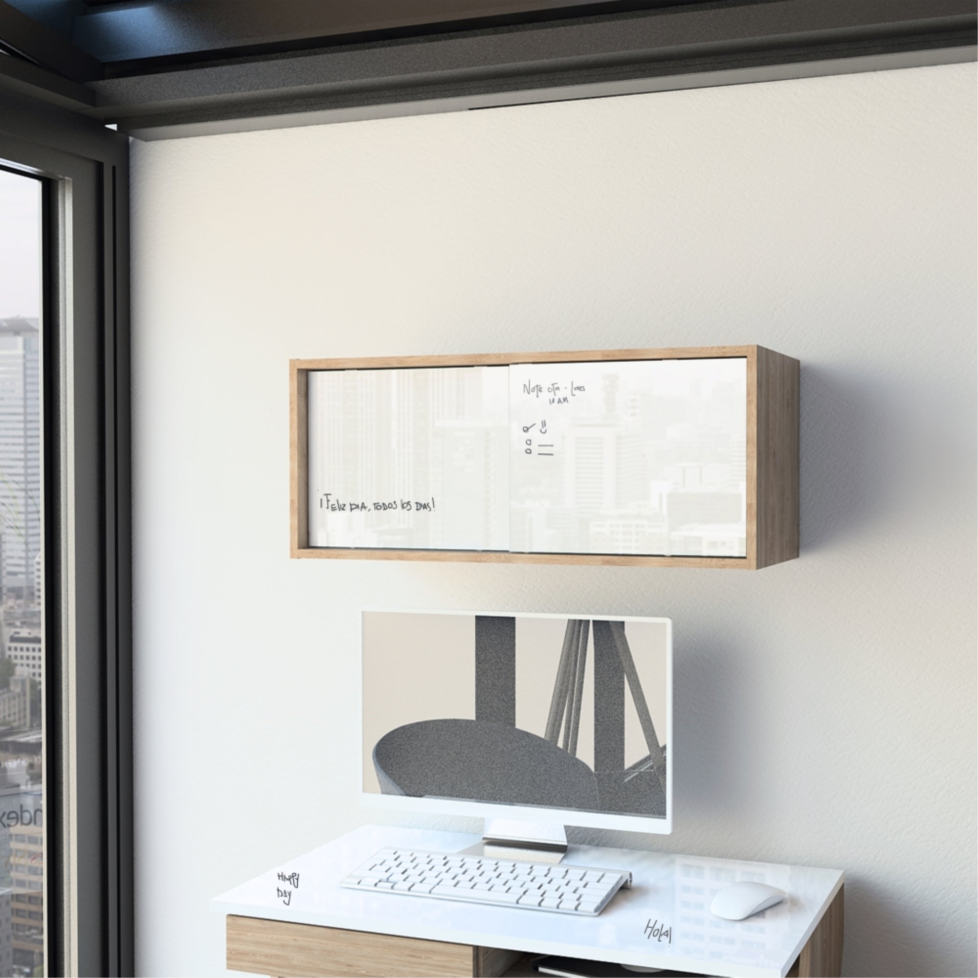 GABINETE NOTE BLANCO Y MIEL 33,81,33 CM - 5