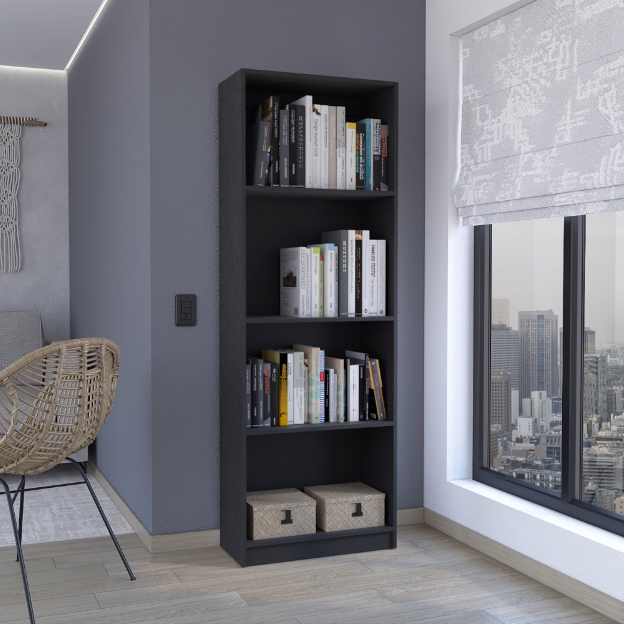 ESTANTE HOME-E M1 4 NIVELES WENGUE - 5