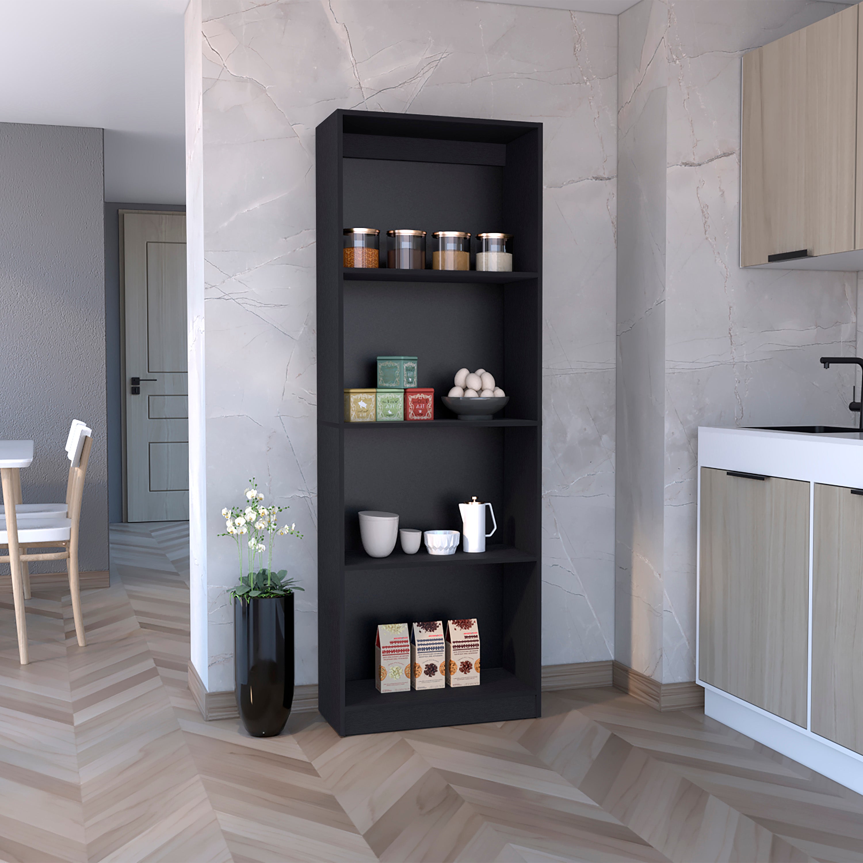 ESTANTE HOME-E M1 4 NIVELES WENGUE - 6