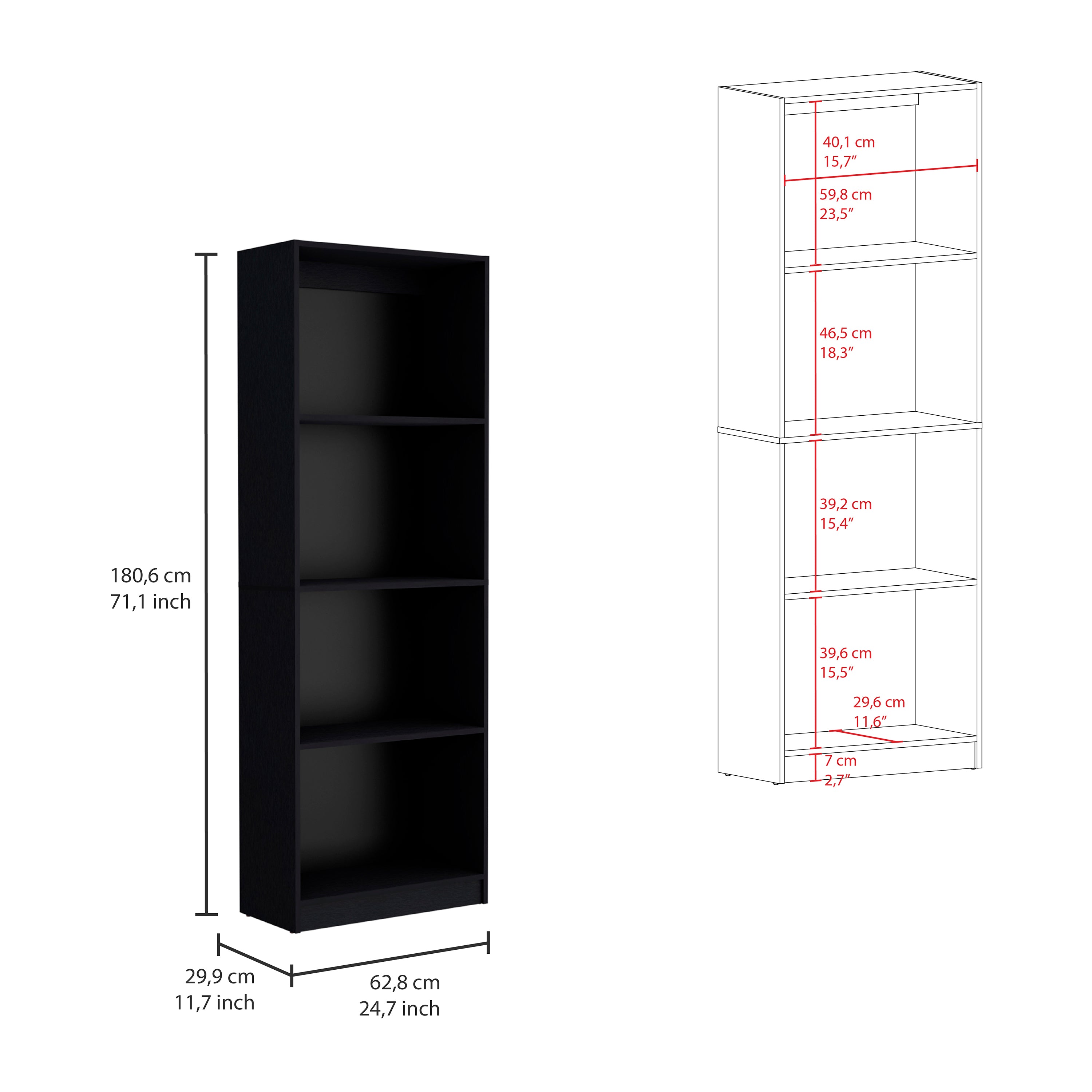 ESTANTE HOME-E M1 4 NIVELES WENGUE - 7