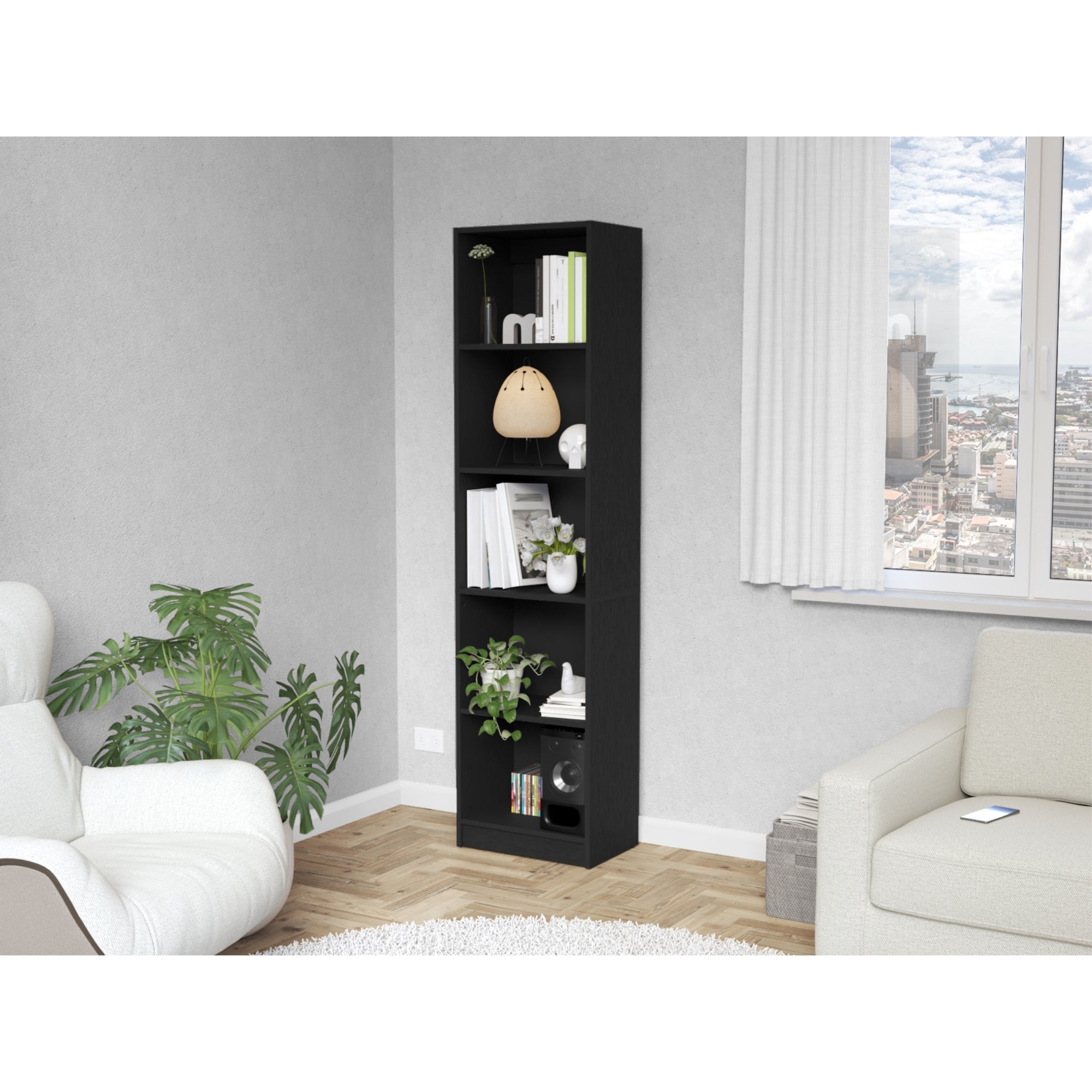 ESTANTE BIBLIOTECA HOME-E 5 NIVELES WENGUE - 2