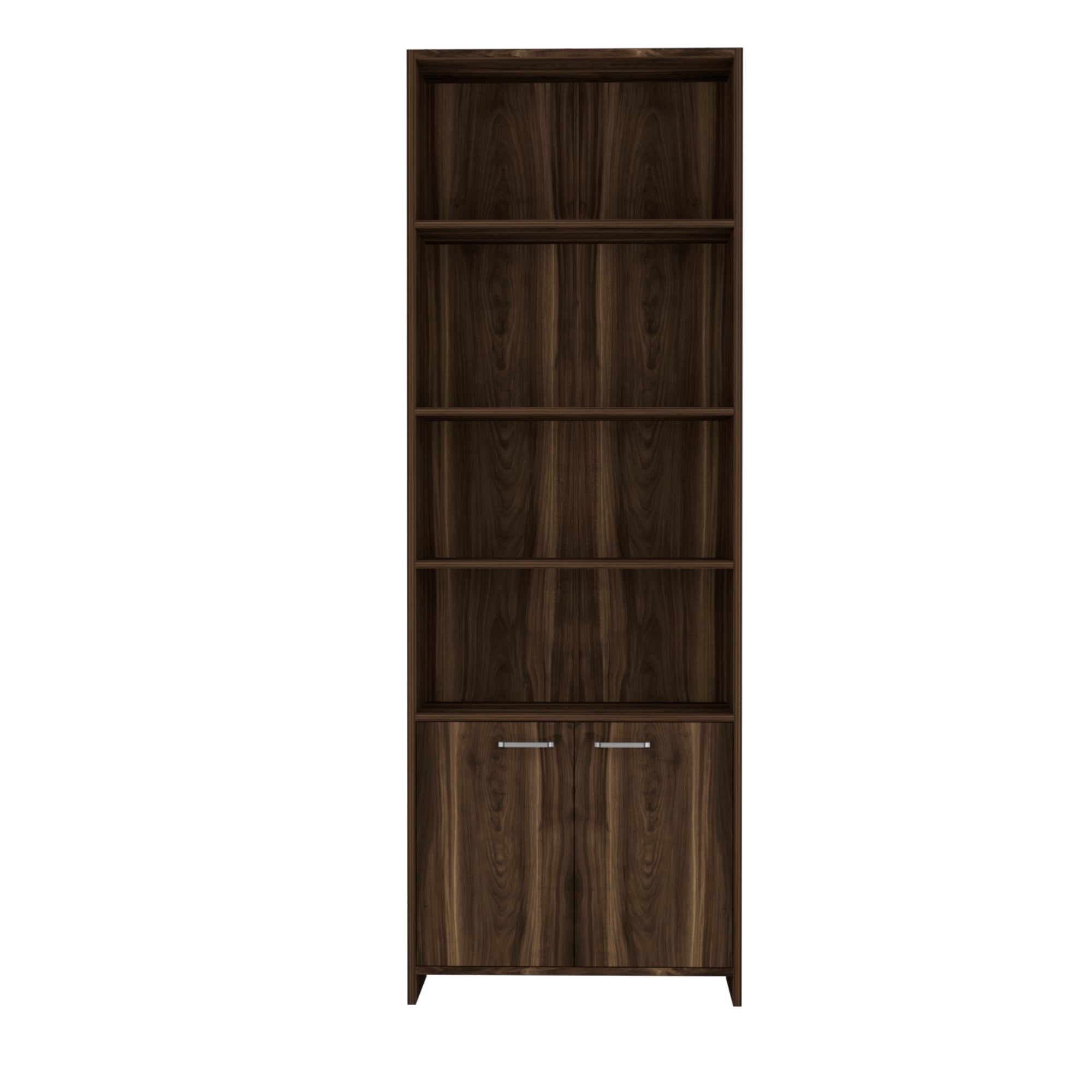BIBLIOTECA LISA 180X63X26 CM 2 CON PUERTAS CAFE  OSCURO - 4