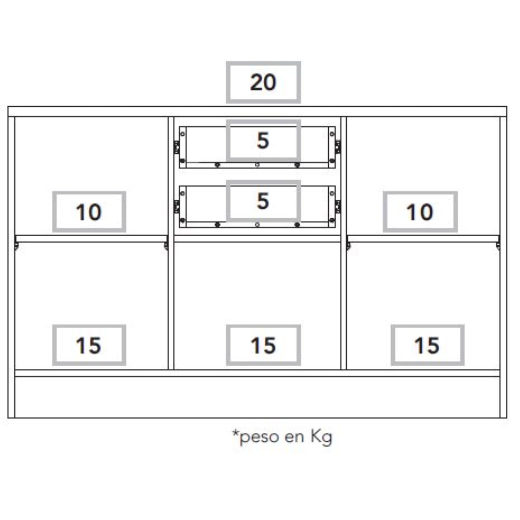 BUFFET 3 PUERTAS 2 CAJONES HOME OFFICE NEGRO Y COÑAC - 2
