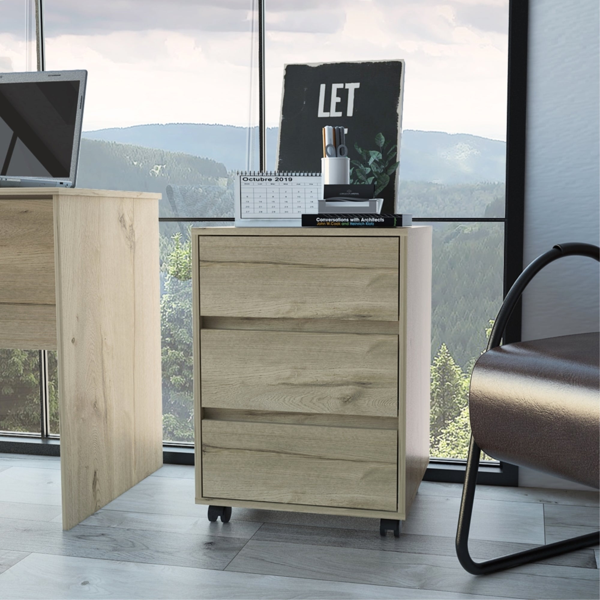 CAJONERA DE OFFICE 3 CAJONES DUNA 66X46,4X45,3 CM - 5