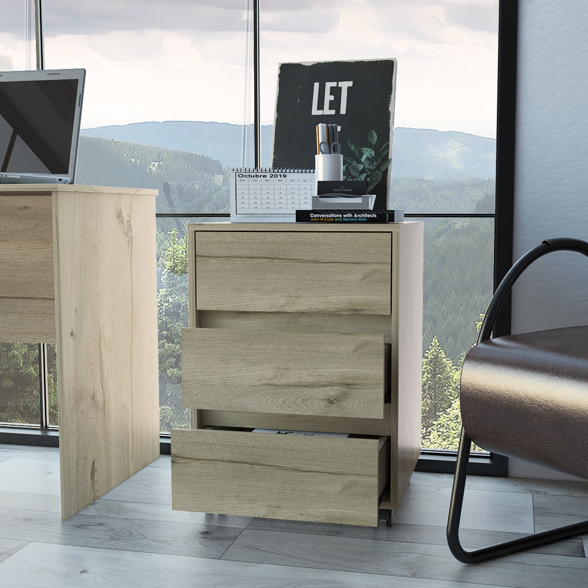 CAJONERA DE OFFICE 3 CAJONES DUNA 66X46,4X45,3 CM - 6