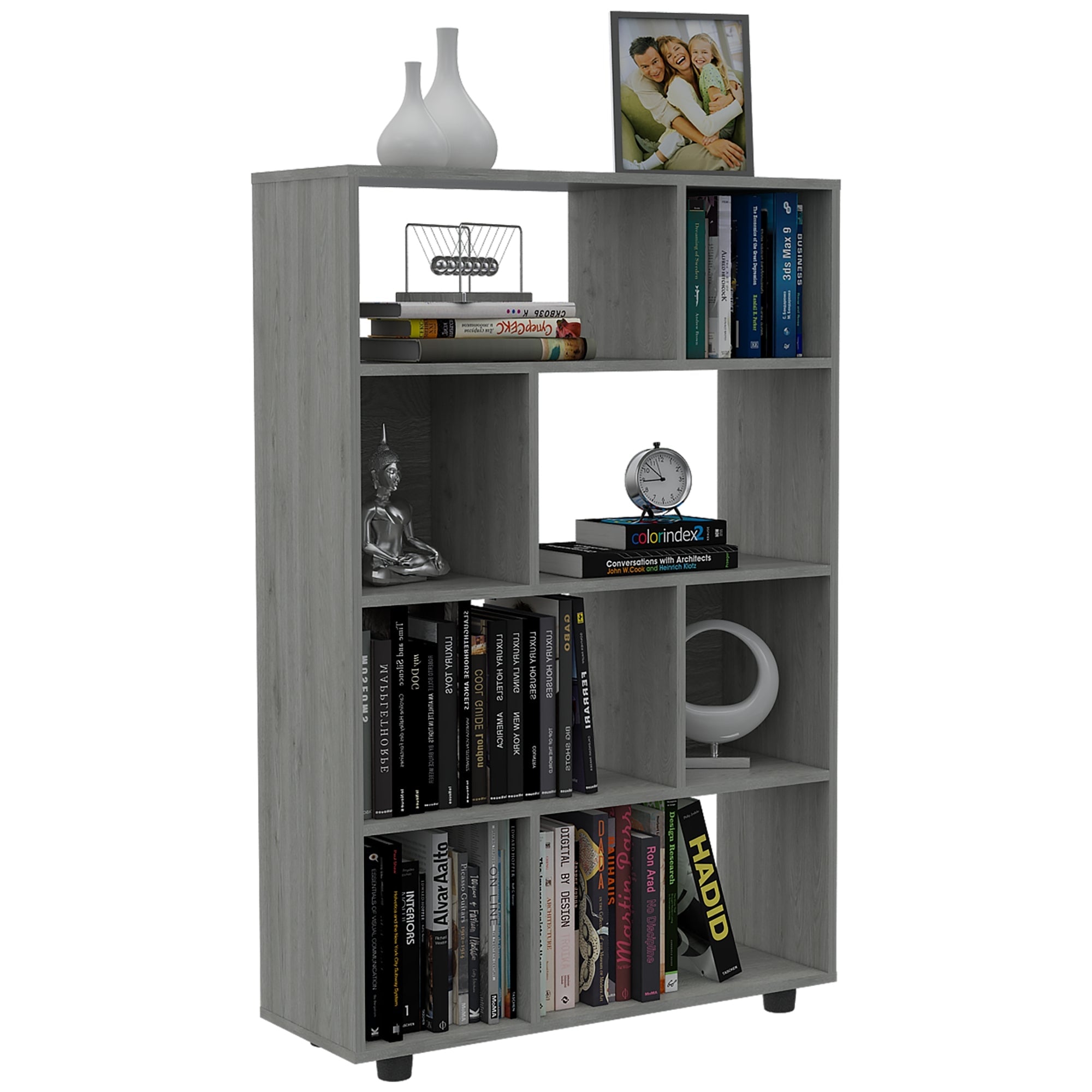 BIBLIOTECA OFFICE W-80 CENIZA 122X80X28 CM - 1