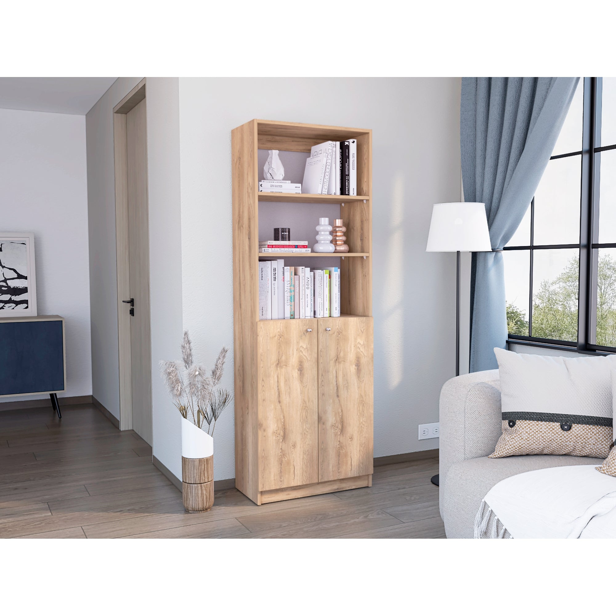 BIBIOTECA HOME 2 PUERTAS 5 NIVELES MACADAMIA 180,6X62,8X29,9 CM - 10