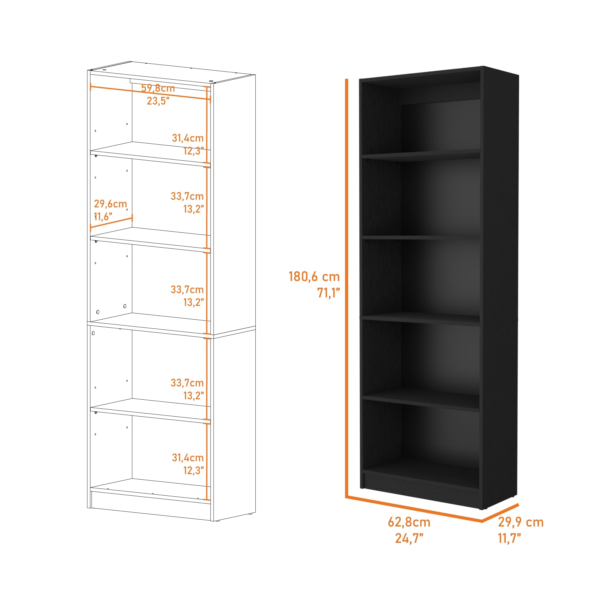 ESTANTE HOME-E M3 5 NIVELES WENGUE - 6