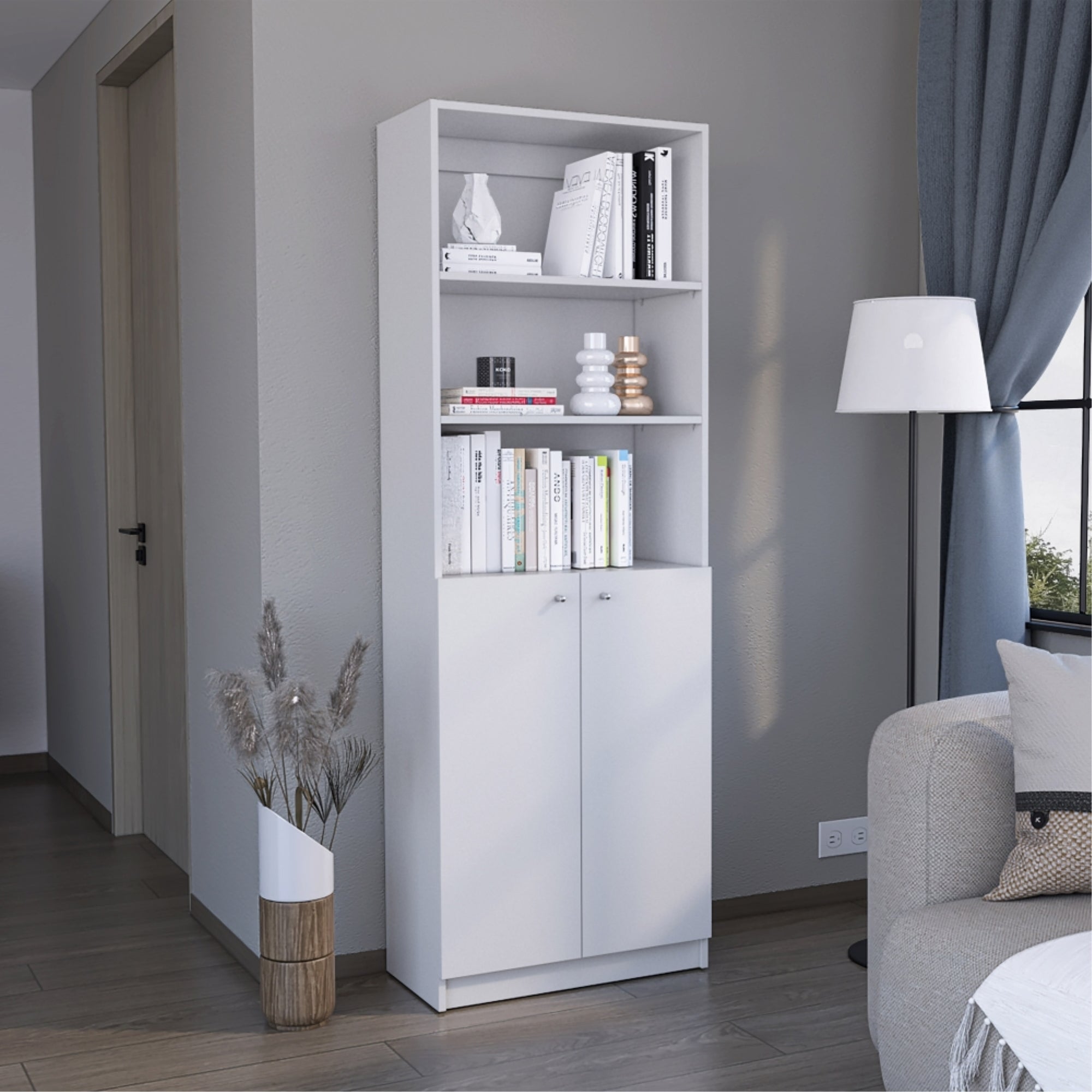 BIBIOTECA HOME 2 PUERTAS 5 NIVELES BLANCO 180,6X62,8X29,9 CM - 5