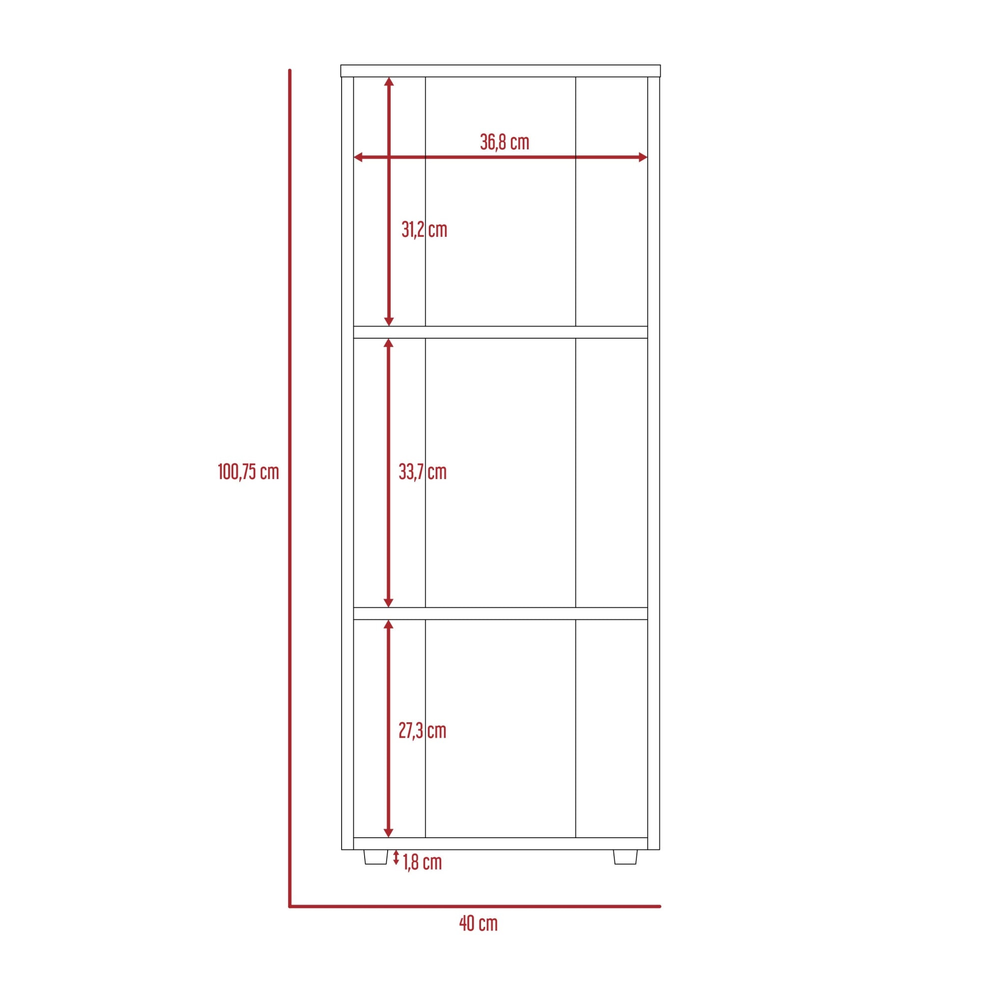 LIBRERO OFFICE W-40 - WENGUE 100X40X25 CM - 7