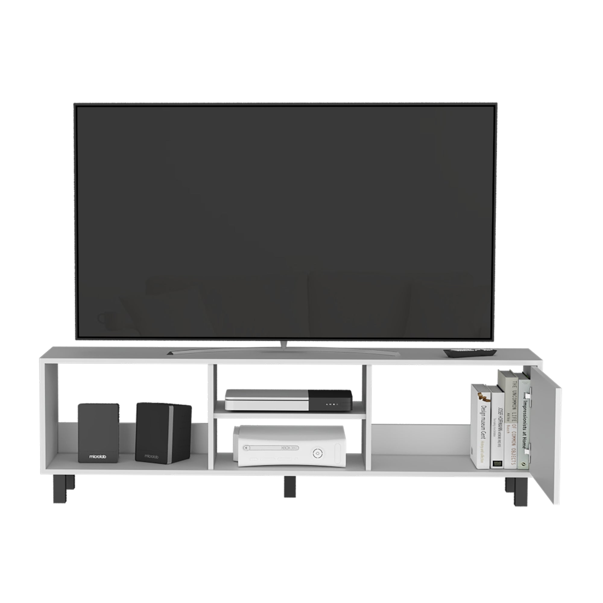 RACK TV 65' TUNEZ 1 PUERTA BLANCO 47,5X160X35 CM - 2