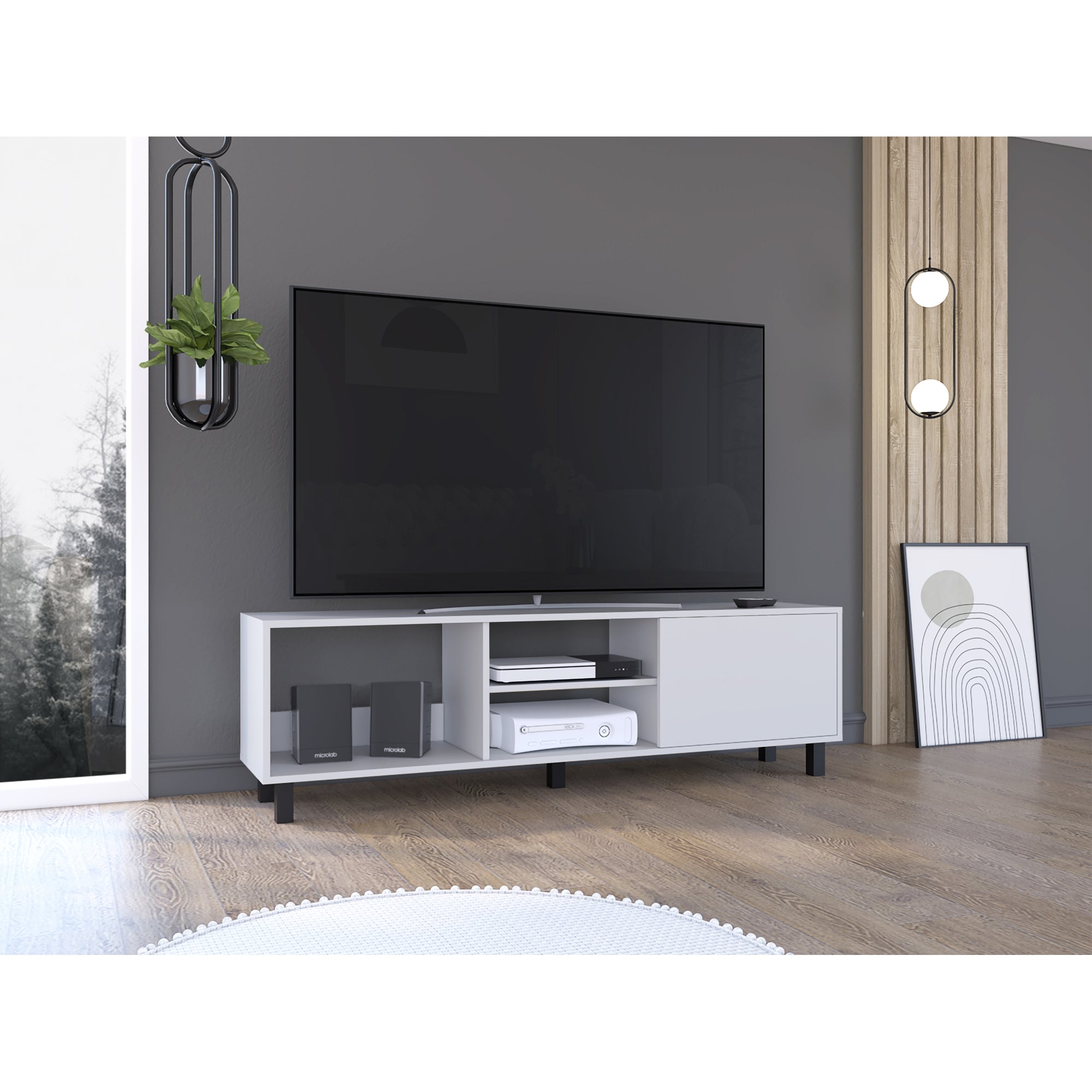 RACK TV 65' TUNEZ 1 PUERTA BLANCO 47,5X160X35 CM - 5