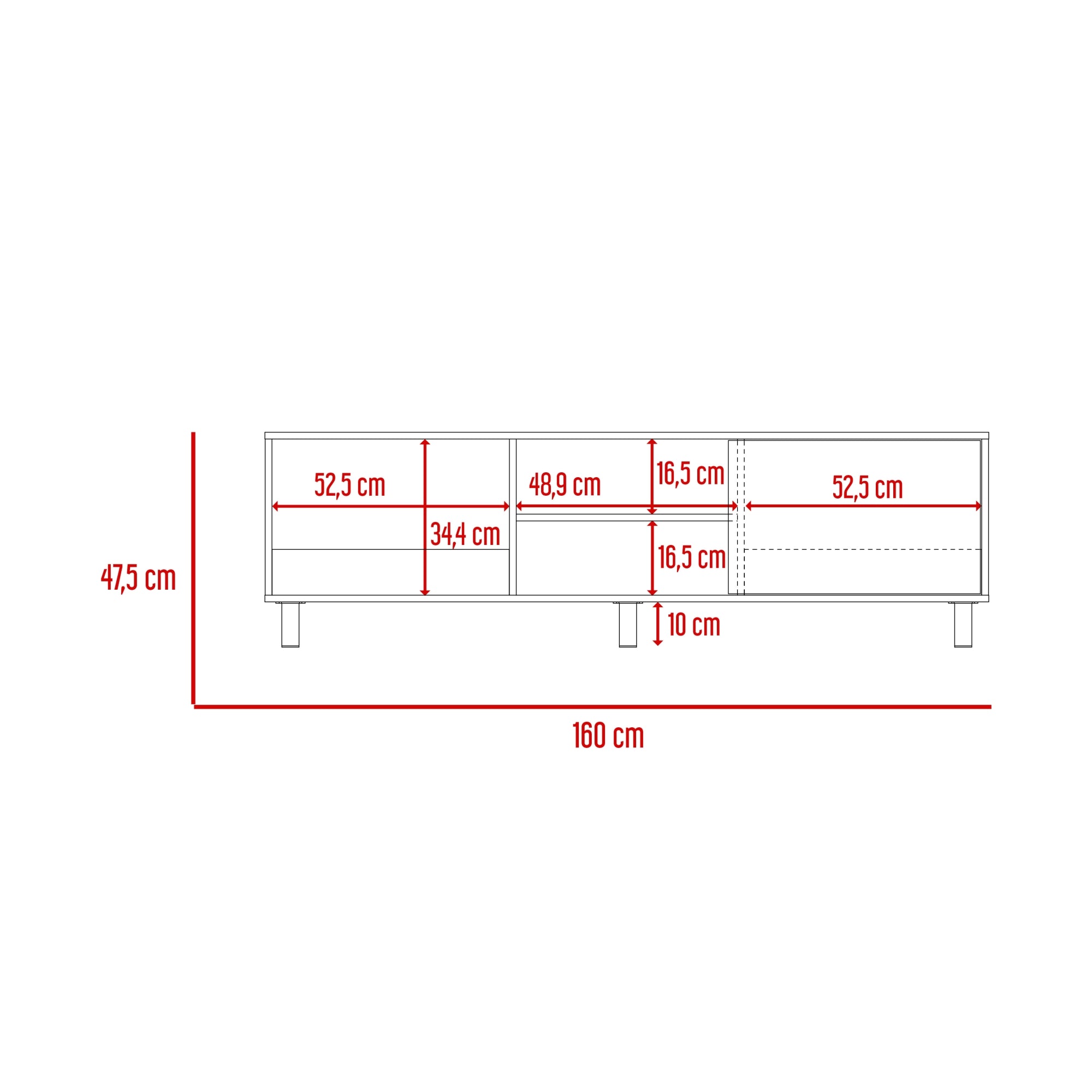 RACK TV 65' TUNEZ 1 PUERTA BLANCO 47,5X160X35 CM - 8