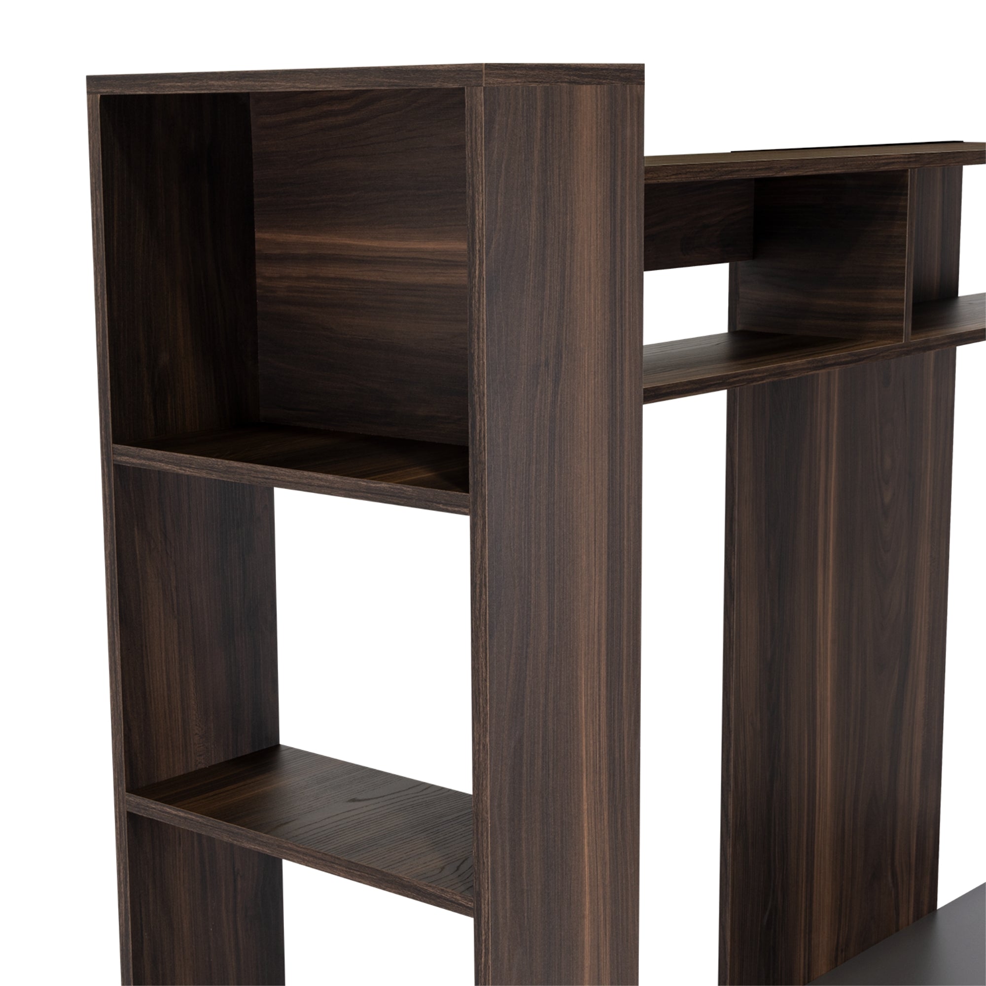 ESTANTE TV 60' FLAMENCO CAFE  OSCURO Y PLOMO 152X180X40 CM - 7