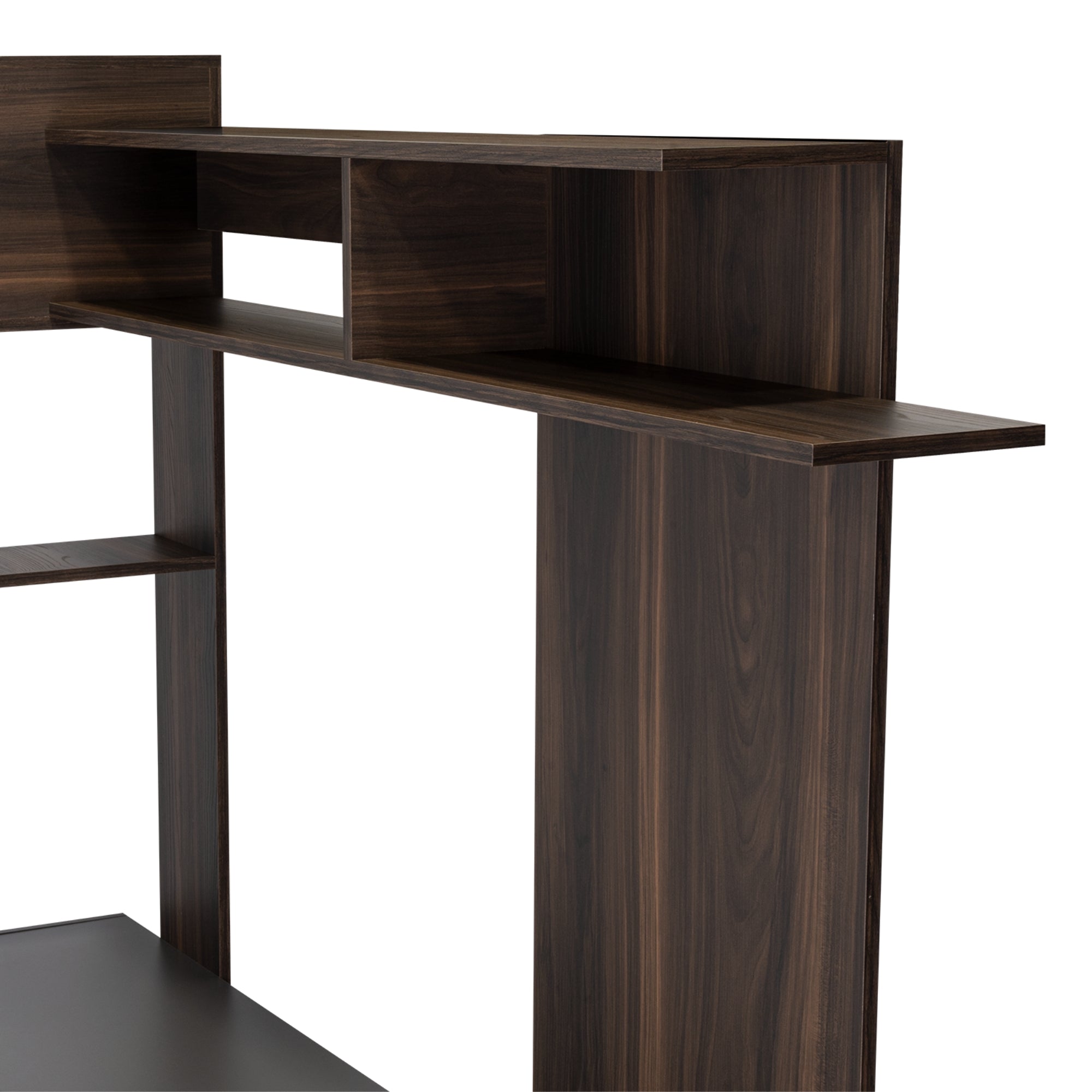 ESTANTE TV 60' FLAMENCO CAFE  OSCURO Y PLOMO 152X180X40 CM - 8