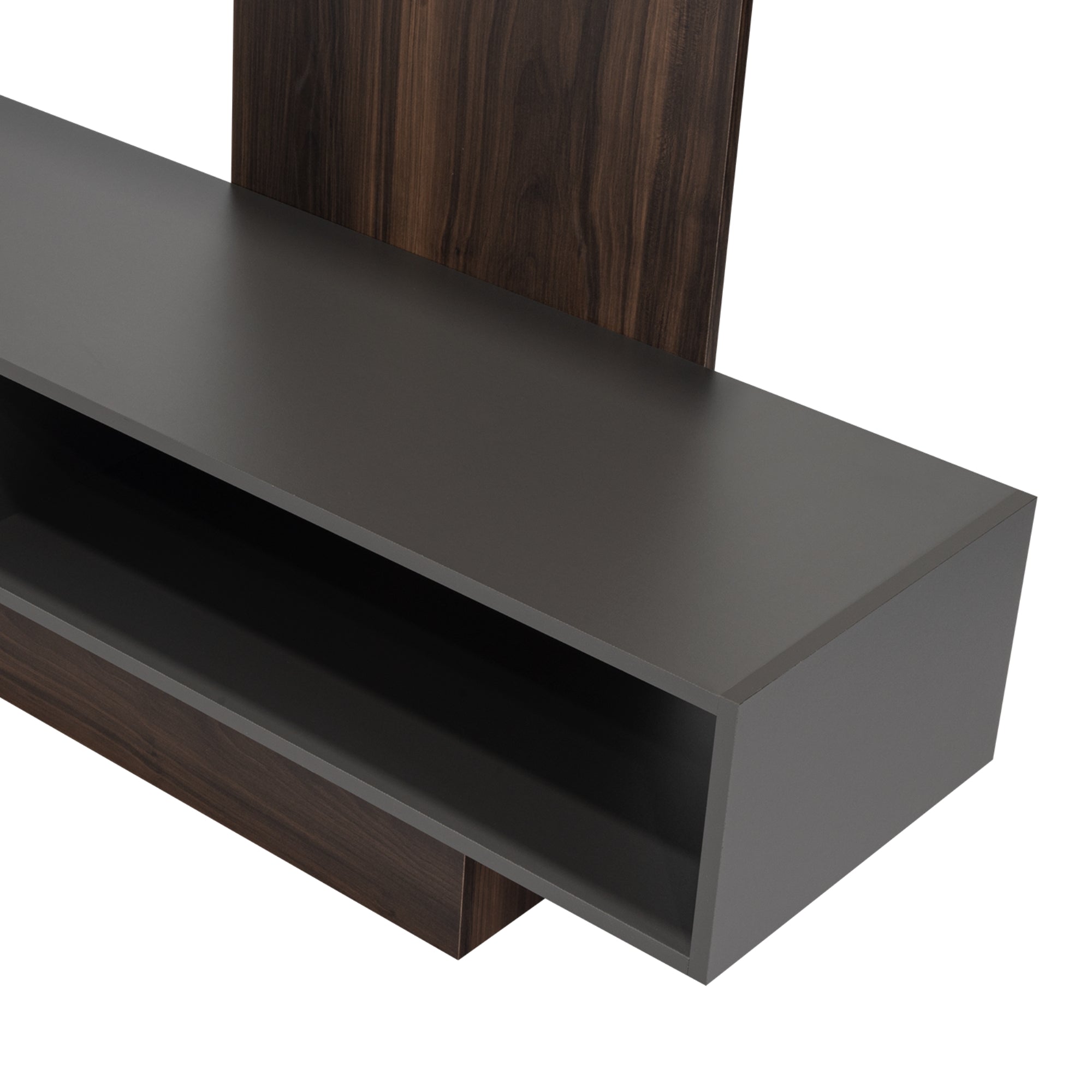 ESTANTE TV 60' FLAMENCO CAFE  OSCURO Y PLOMO 152X180X40 CM - 9