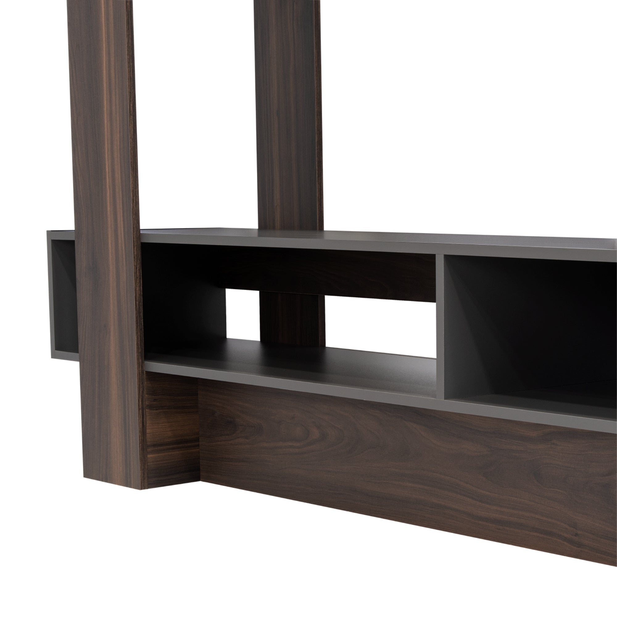 ESTANTE TV 60' FLAMENCO CAFE  OSCURO Y PLOMO 152X180X40 CM - 10