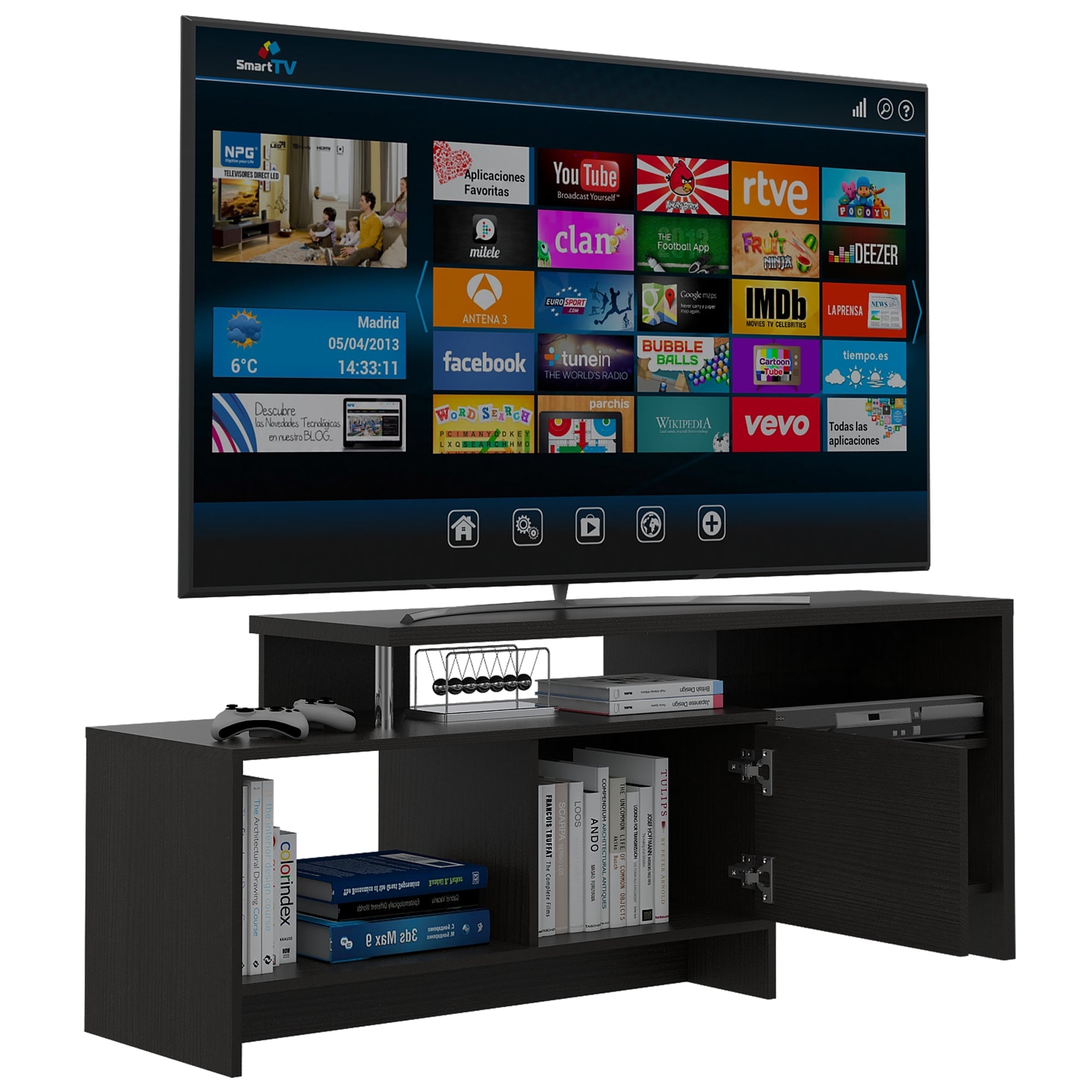RACK TV 49' BENGALA WENGUE 1 PUERTA 56X143X38,5 CM - 1