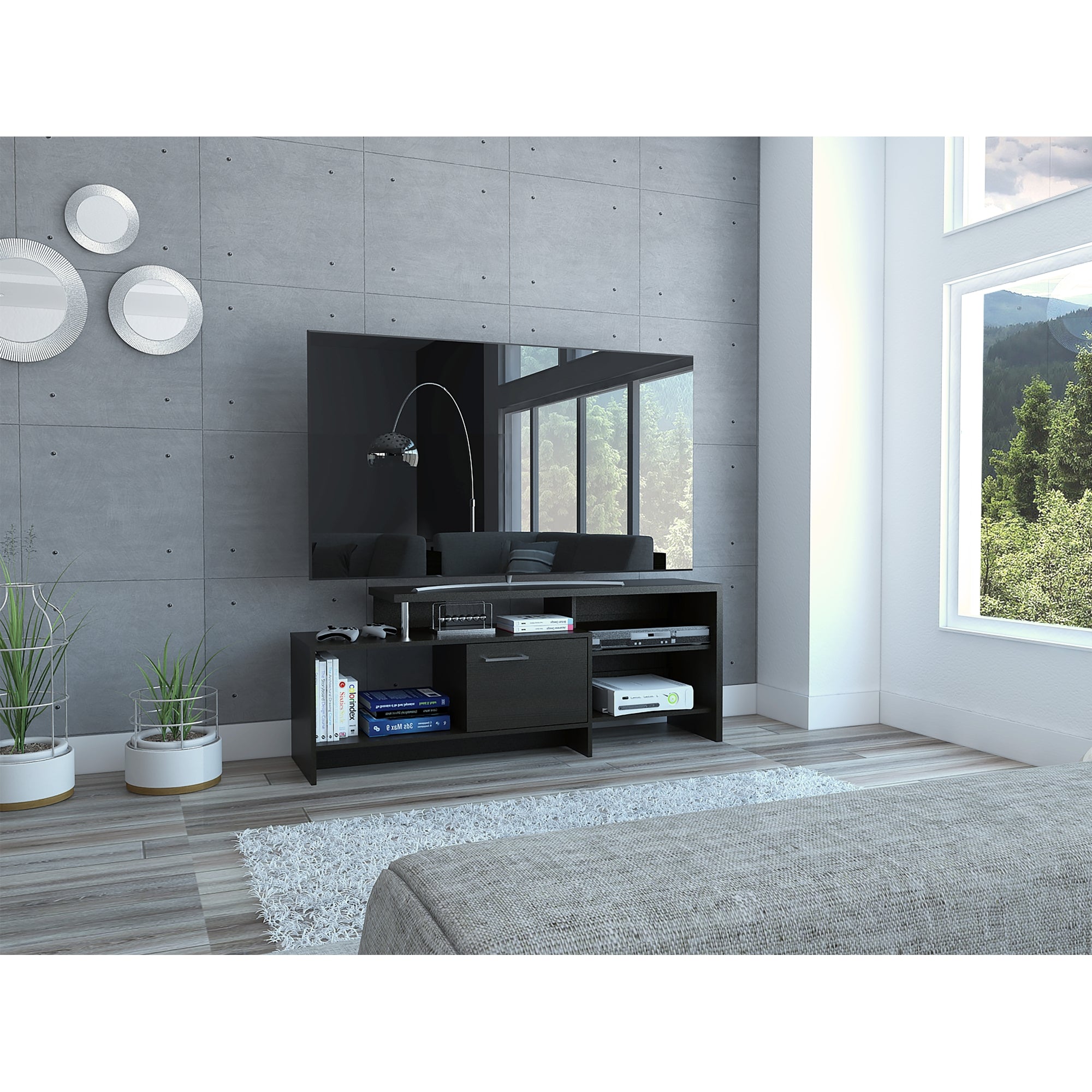 RACK TV 49' BENGALA WENGUE 1 PUERTA 56X143X38,5 CM - 5