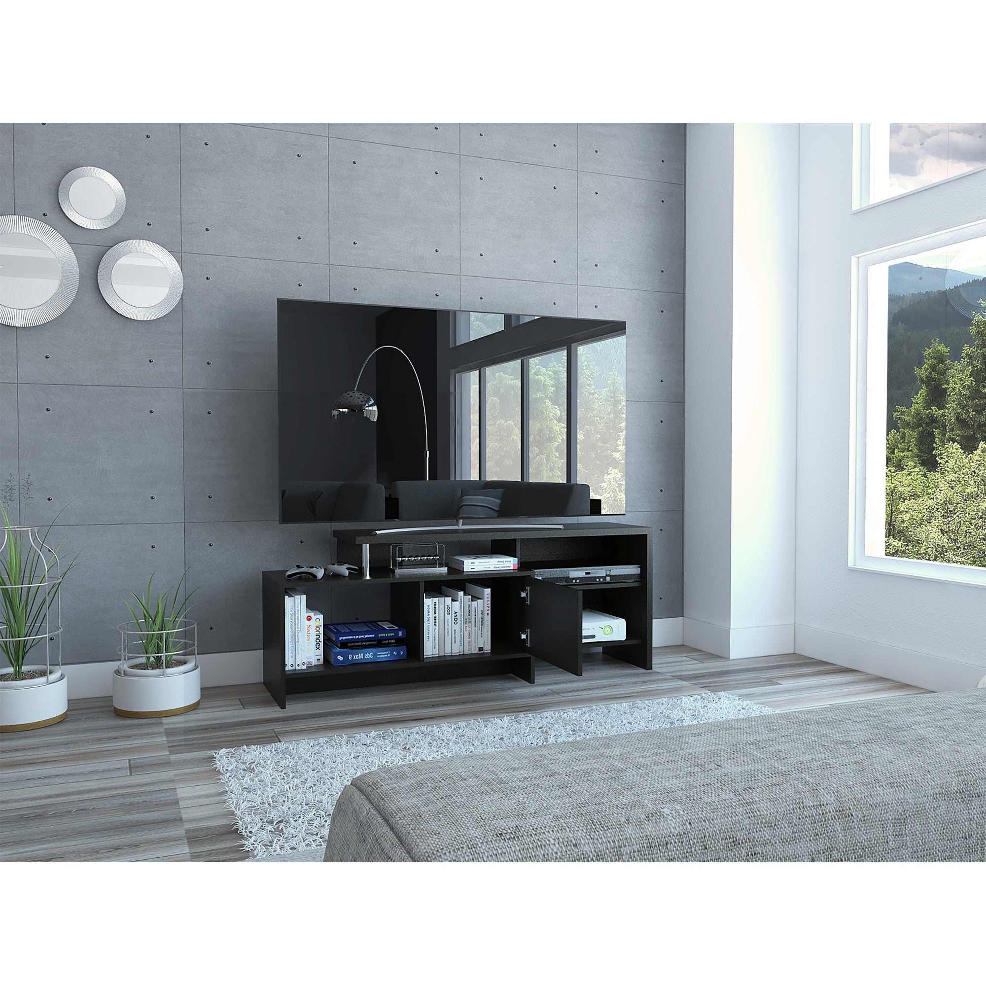 RACK TV 49' BENGALA WENGUE 1 PUERTA 56X143X38,5 CM - 6