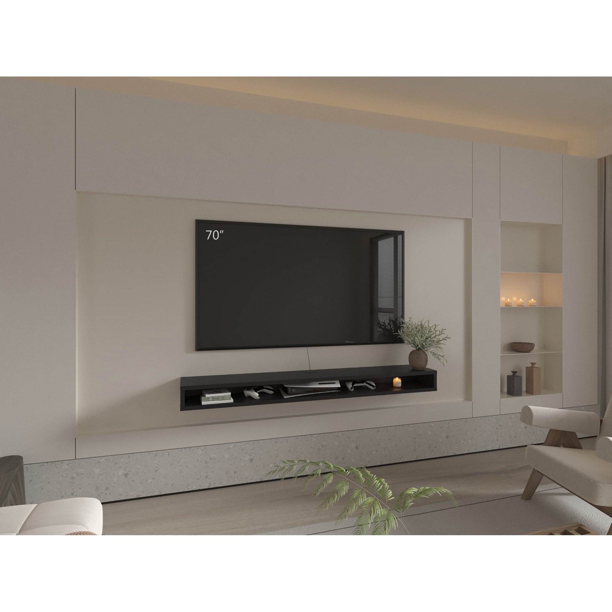 PANEL TV 75' LUFT 180X15X29,6 CM WENGUE - 5