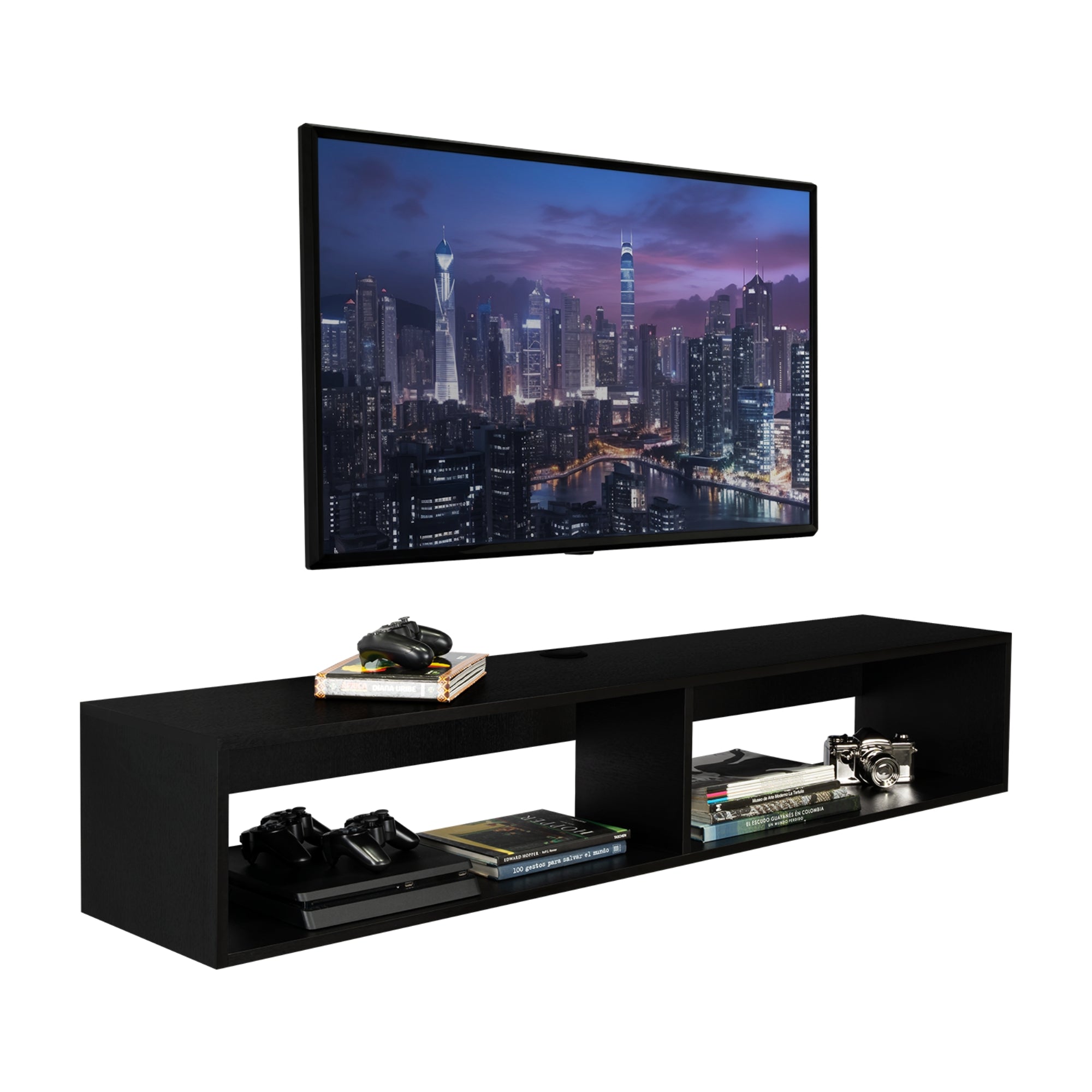 PANEL TV 60' R-150 FLOTANTE WENGUE 26,5X150X32 CM - 1