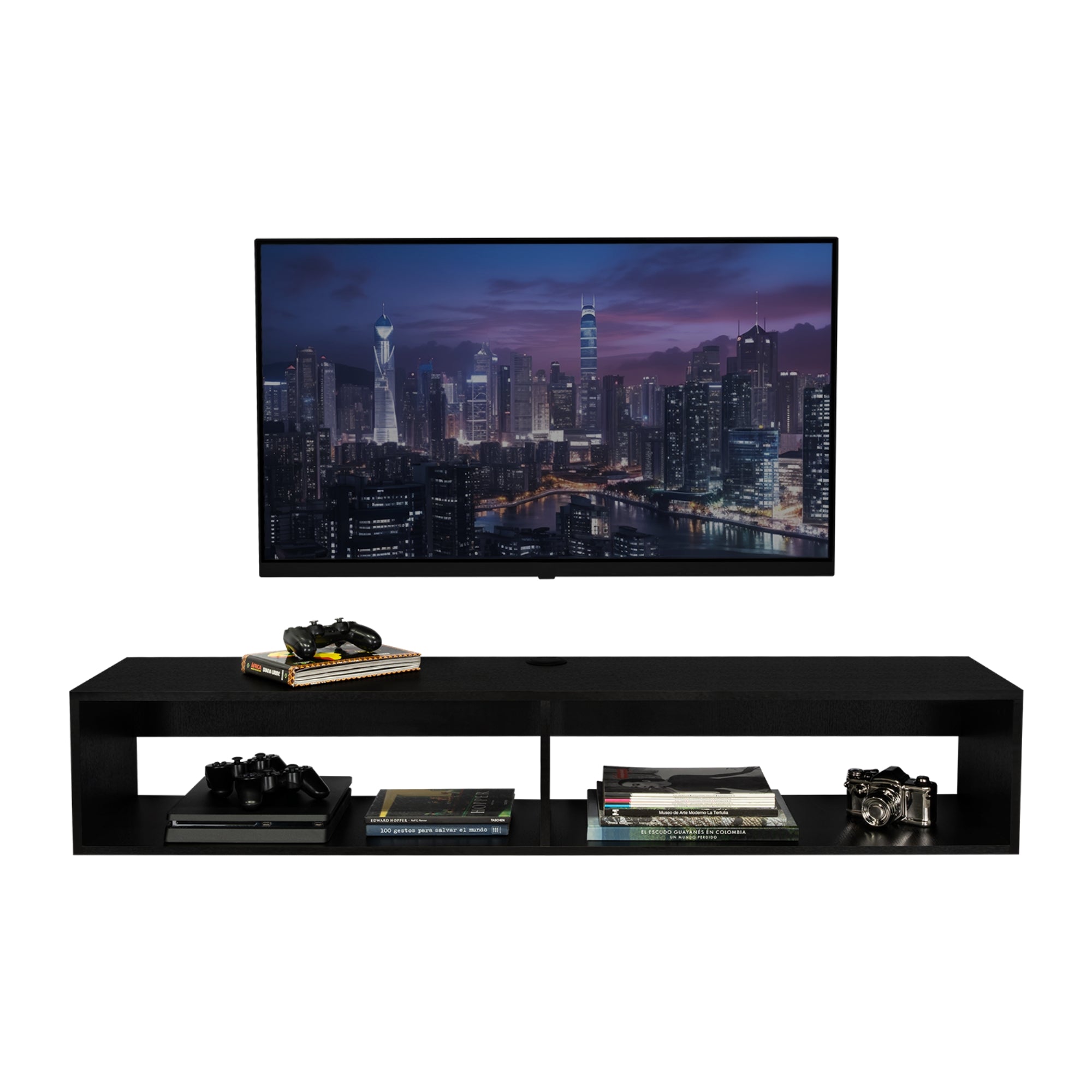 PANEL TV 60' R-150 FLOTANTE WENGUE 26,5X150X32 CM - 3