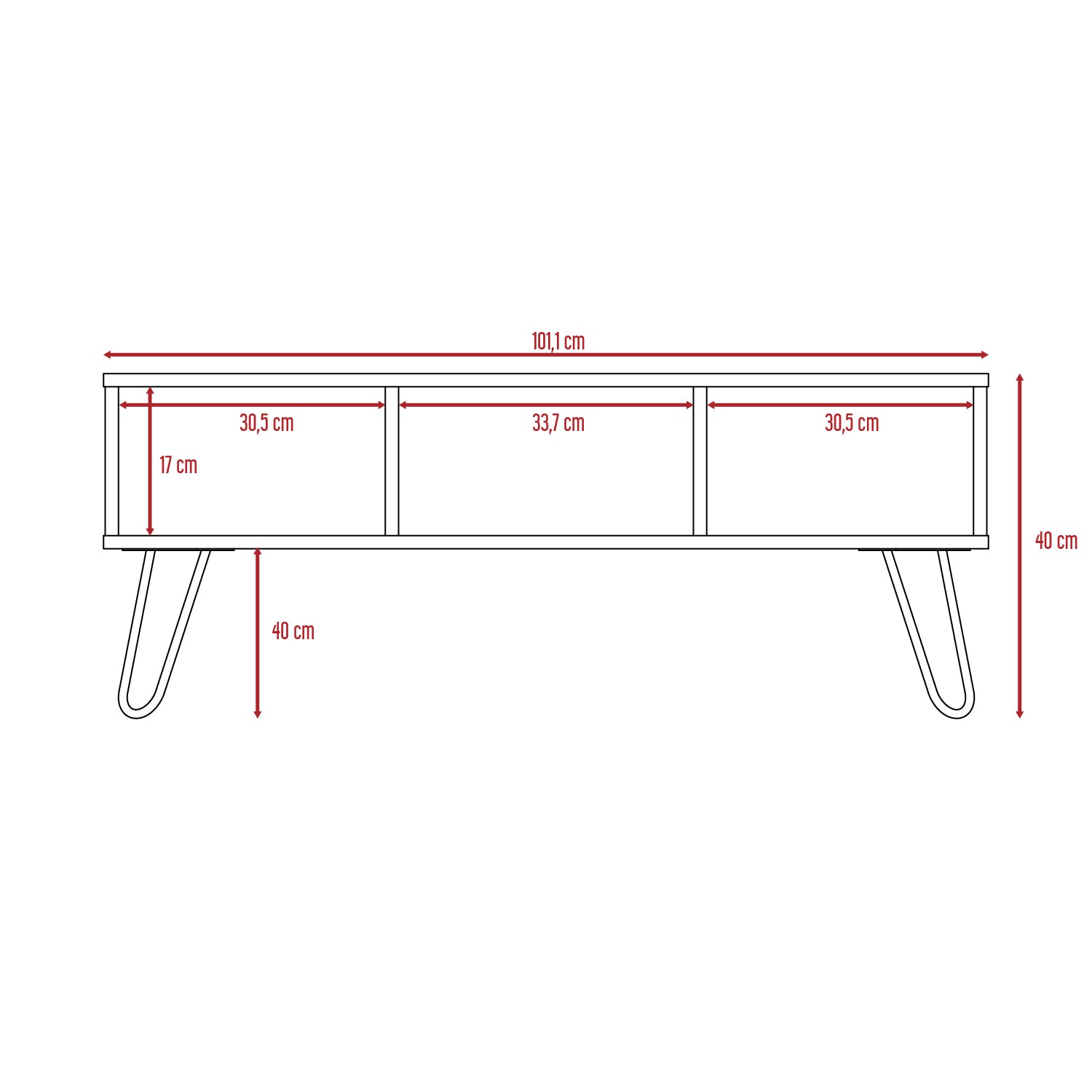 MESA DE CENTRO VASSEL 40X101,1X45 CM CAFE Y BLANCO - 9