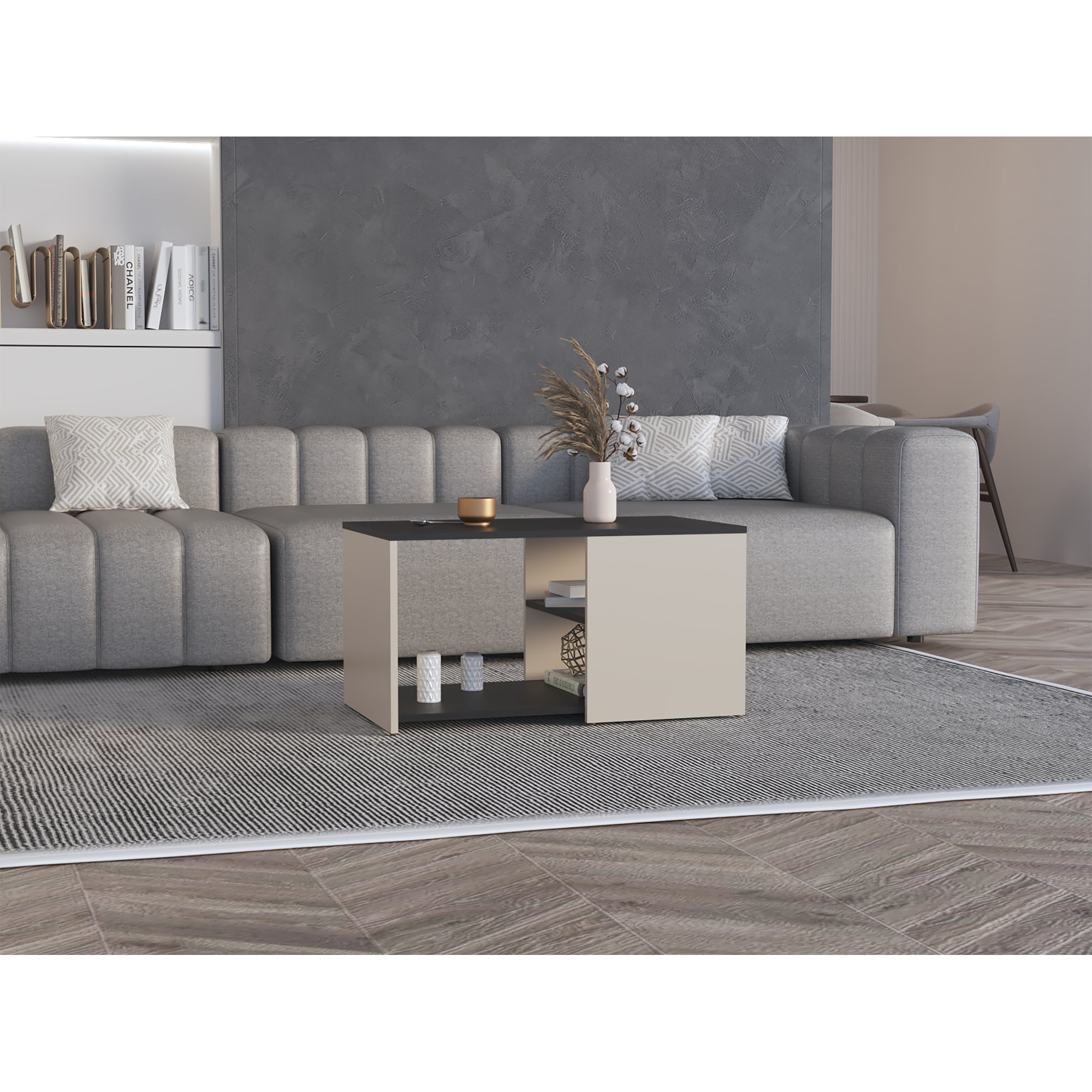 MESA DE CENTRO ADEL 80X45X42,1 CM CAPRI Y WENGUE - 5