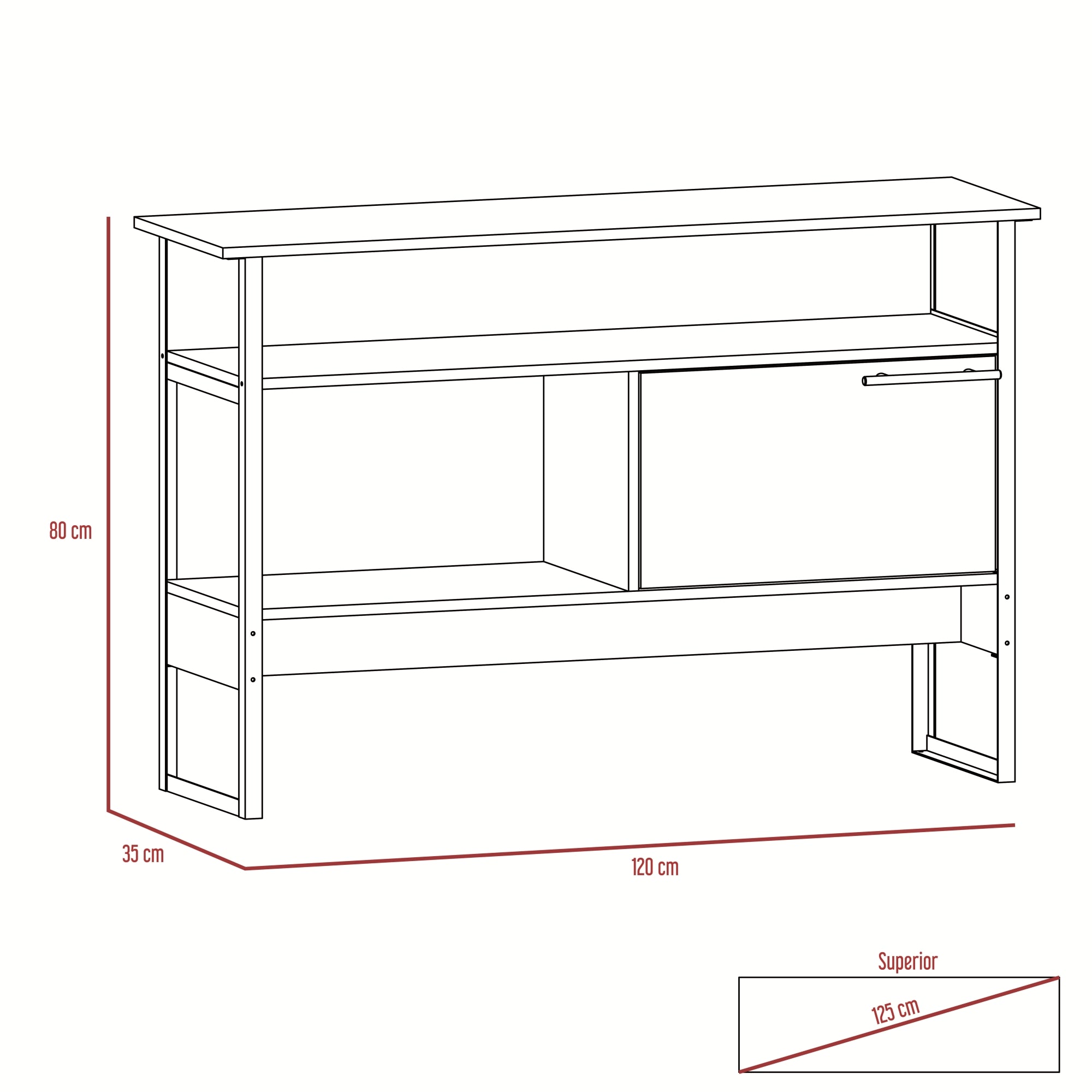 ARRIMO 1 PUERTA MAGNUM 80X120X35 CM MIEL - 2