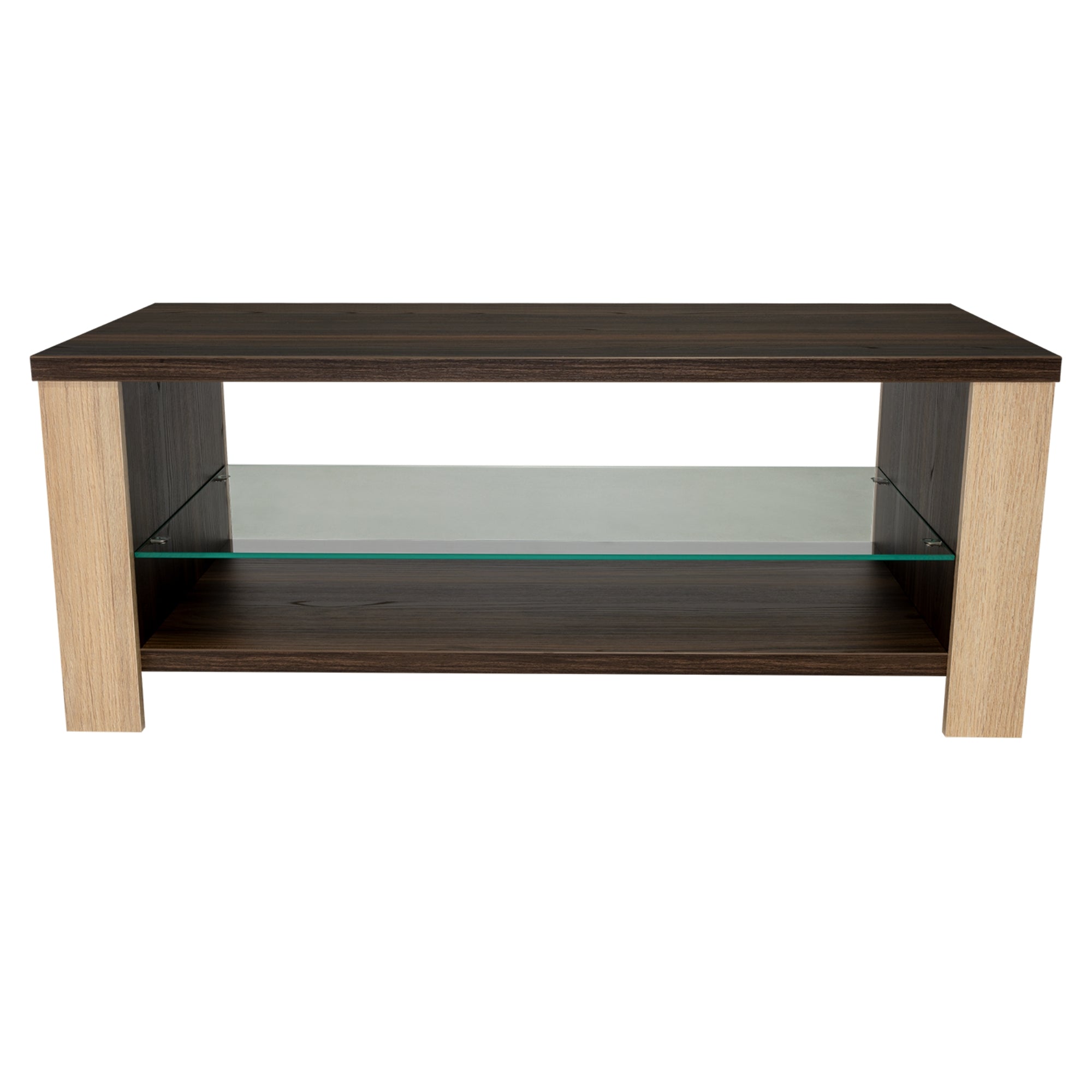 MESA DE CENTRO ATHINA 1 REPISA CAFE OSCURO Y ROVERE - 5