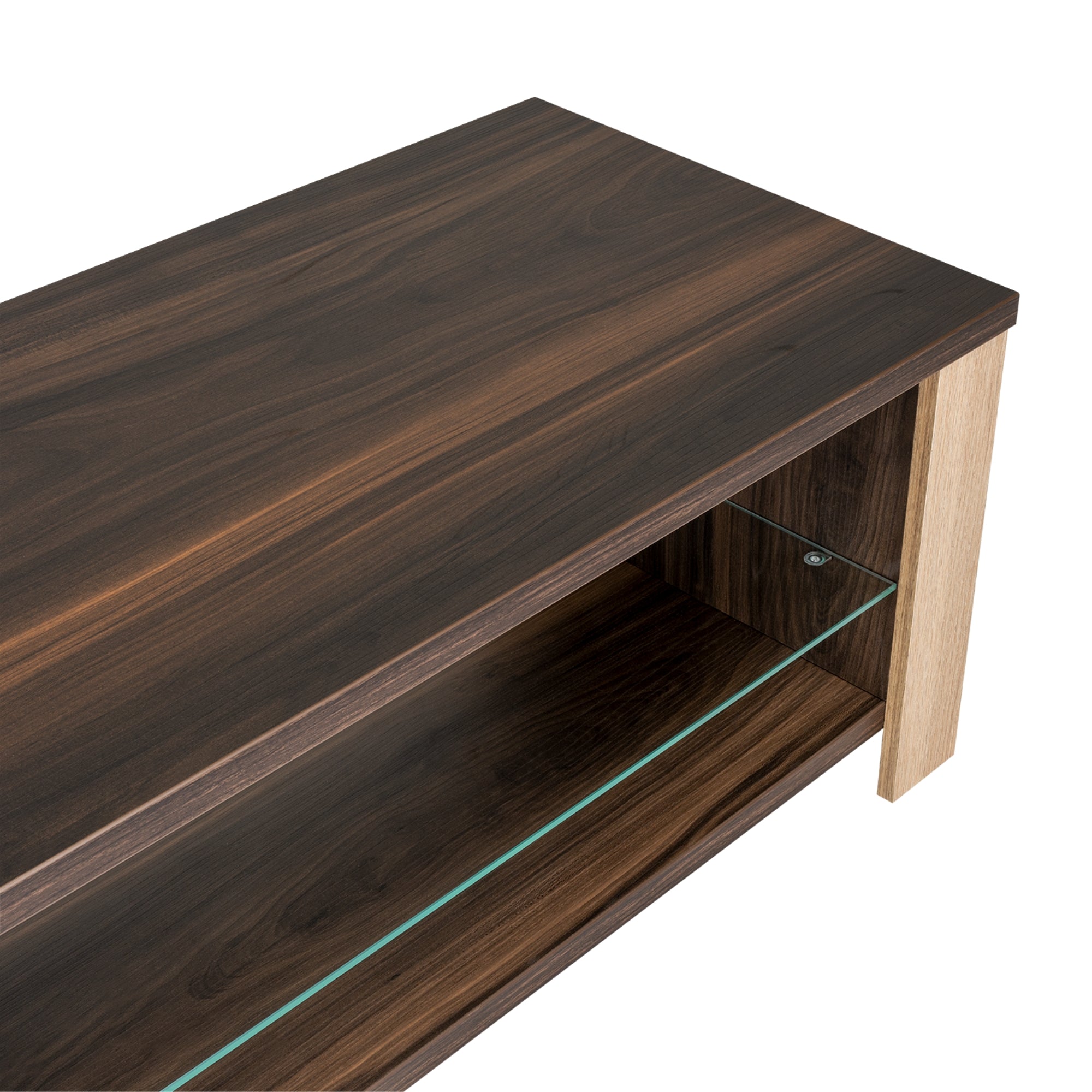 MESA DE CENTRO ATHINA 1 REPISA CAFE OSCURO Y ROVERE - 6
