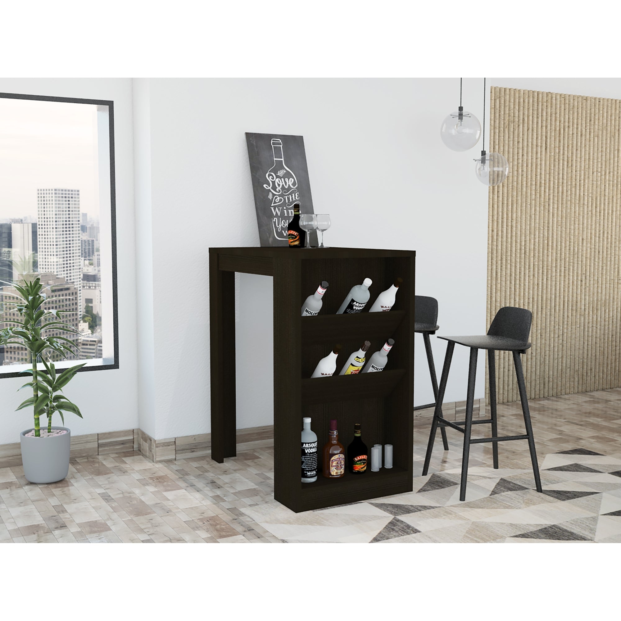 MESA DE BAR SYRAH WENGUE 105X58X91 CM - 5