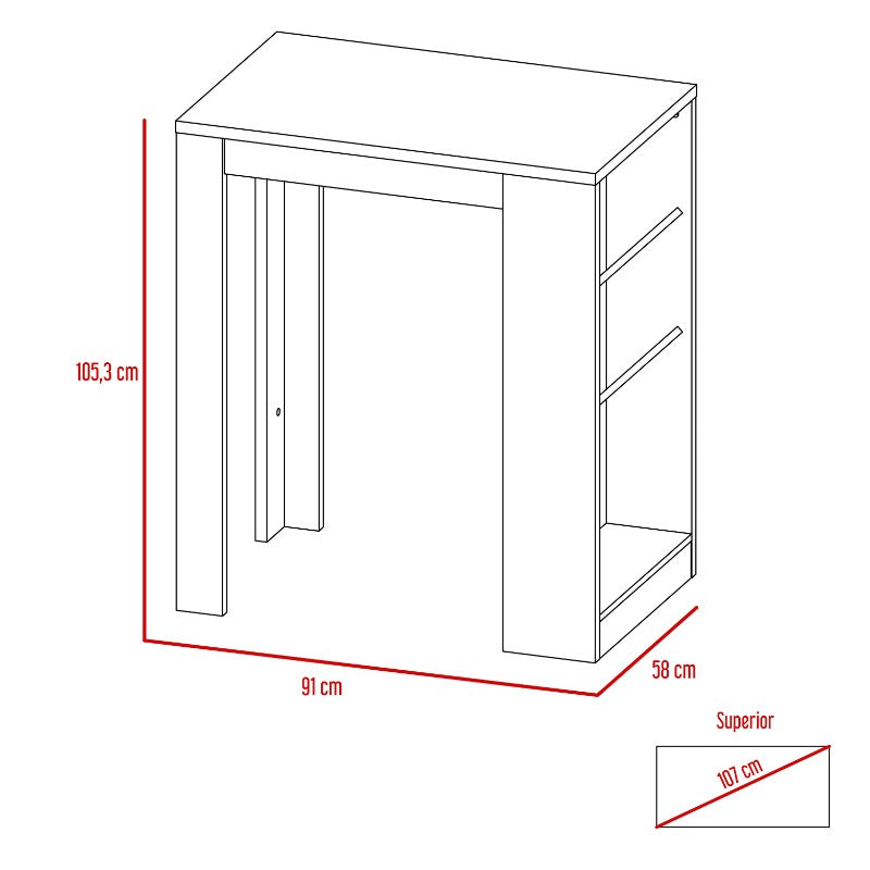 MESA DE BAR SYRAH WENGUE 105X58X91 CM - 6