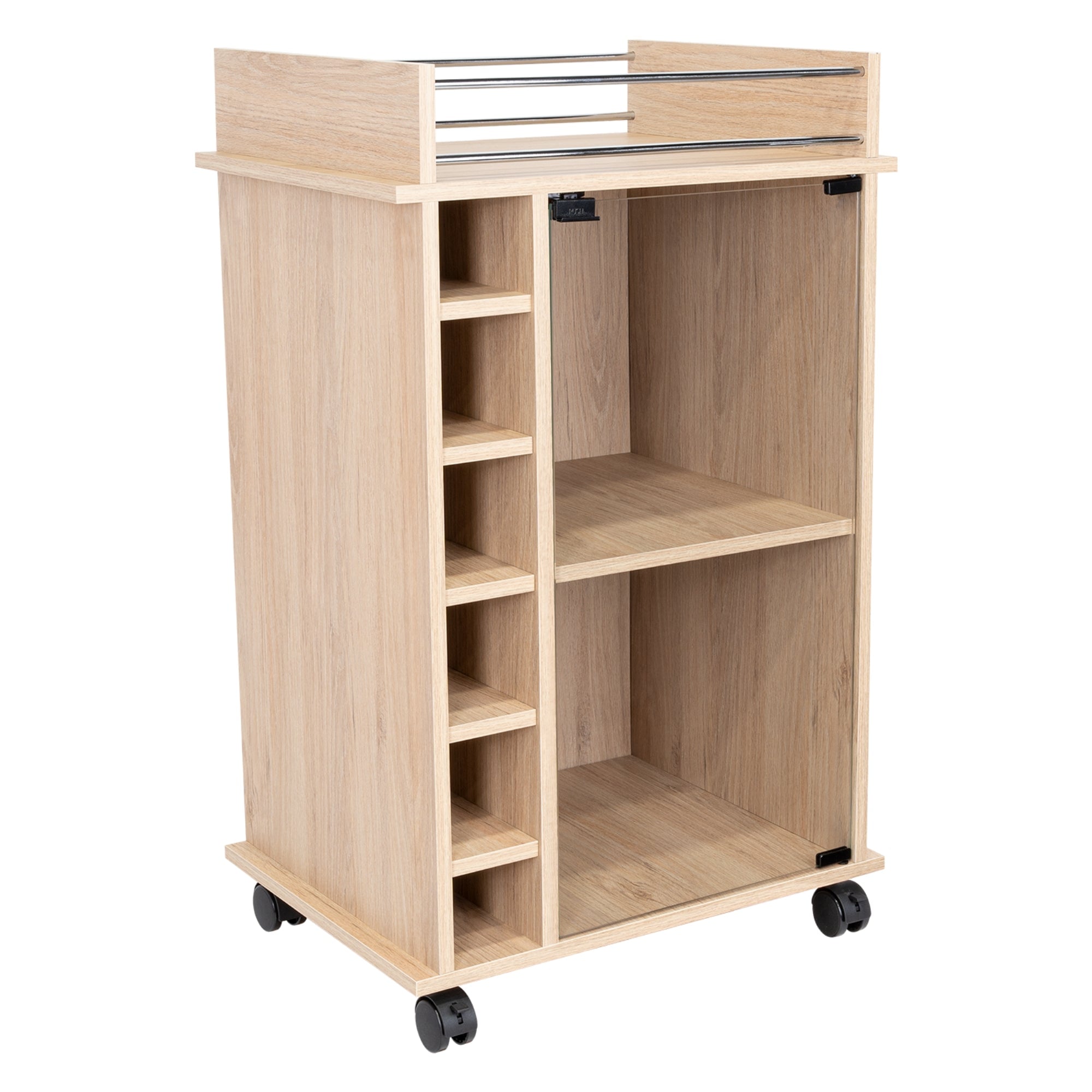 MUEBLE BAR DUKAT ROVERE 6 BOTELLEROS 89X41X55 CM CON RUEDAS - 5