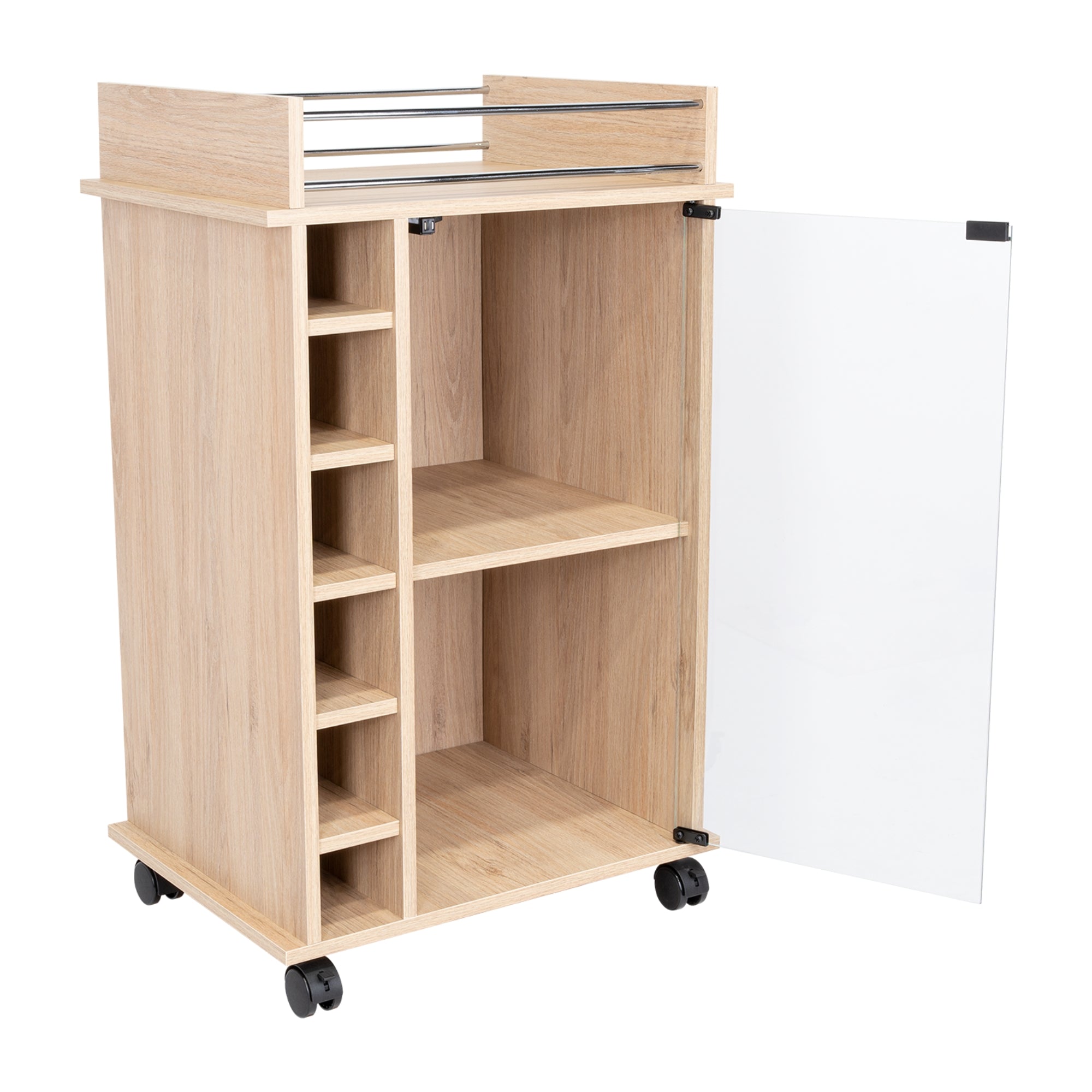 MUEBLE BAR DUKAT ROVERE 6 BOTELLEROS 89X41X55 CM CON RUEDAS - 6