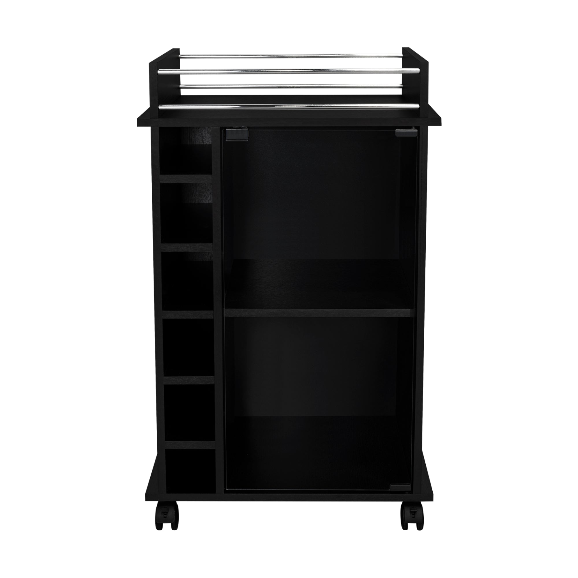 BAR BAJO DUKAT WENGUE 6 BOTELLEROS 89X41X55 CM CON RUEDAS - 5