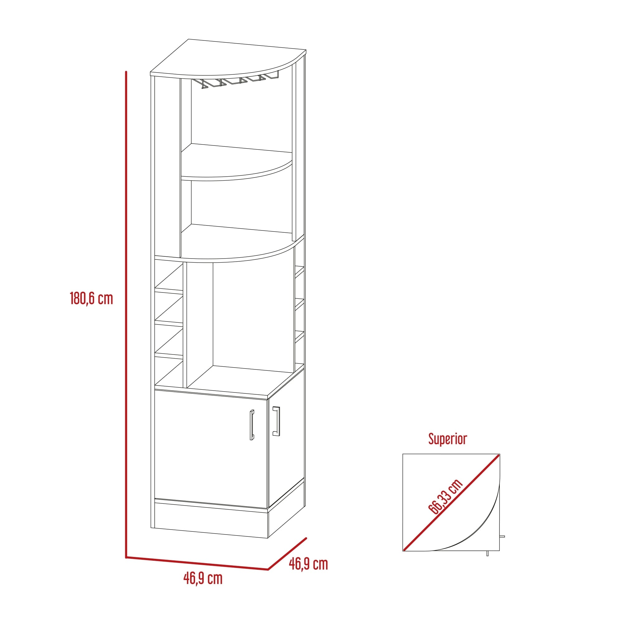 BAR ESQUINERO KAVA BEIJING WENGUE 180,6X46,9X46,9 CM - 10