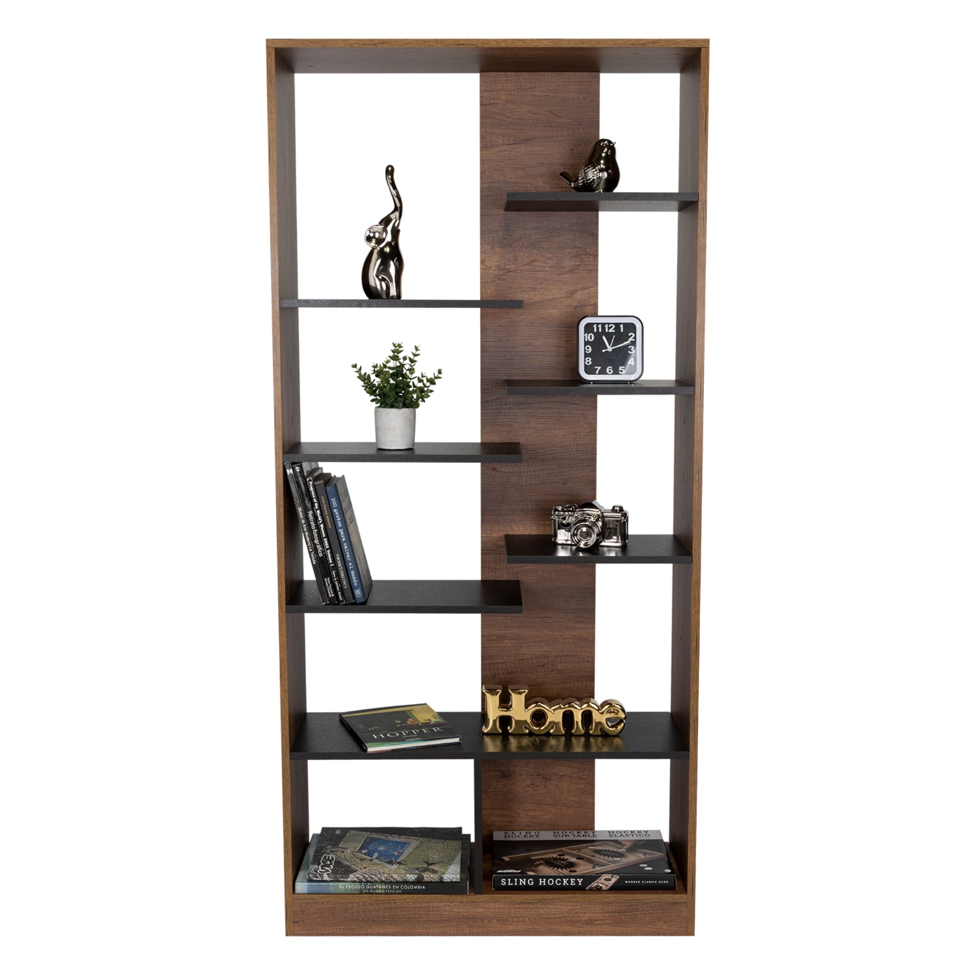 BIBLIOTECA CLASSIC COLOR CARAMELO Y WENGUE 170X80X26 CM - 4