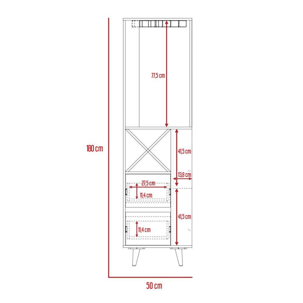 BAR ESQUINERO SALEM 2 CAJONES MIEL Y PLOMO 180X50X50 CM - 4